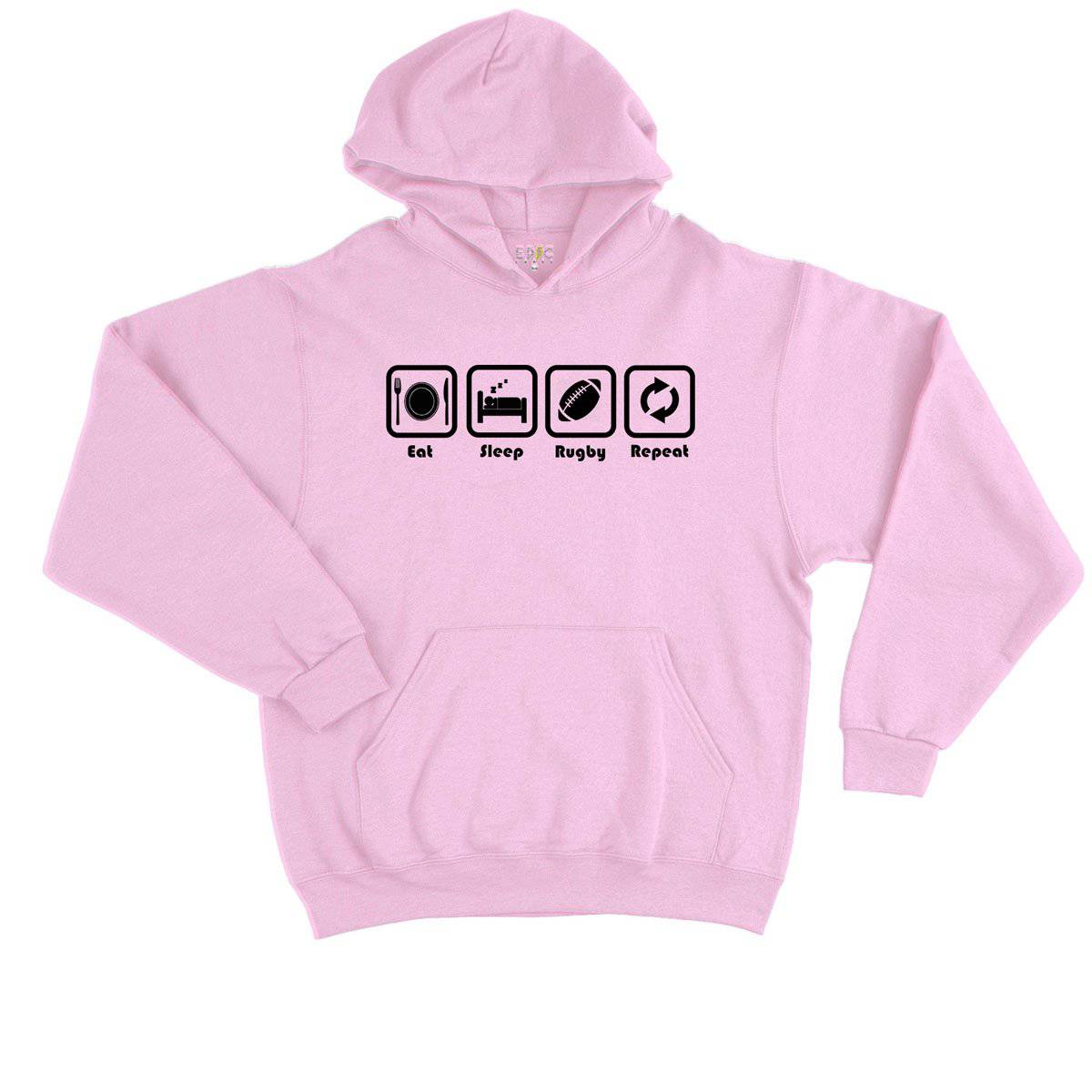 Epic Label Sweat à capuche Eat Sleep Rugby Repeat Sweat à Capuche Enfant