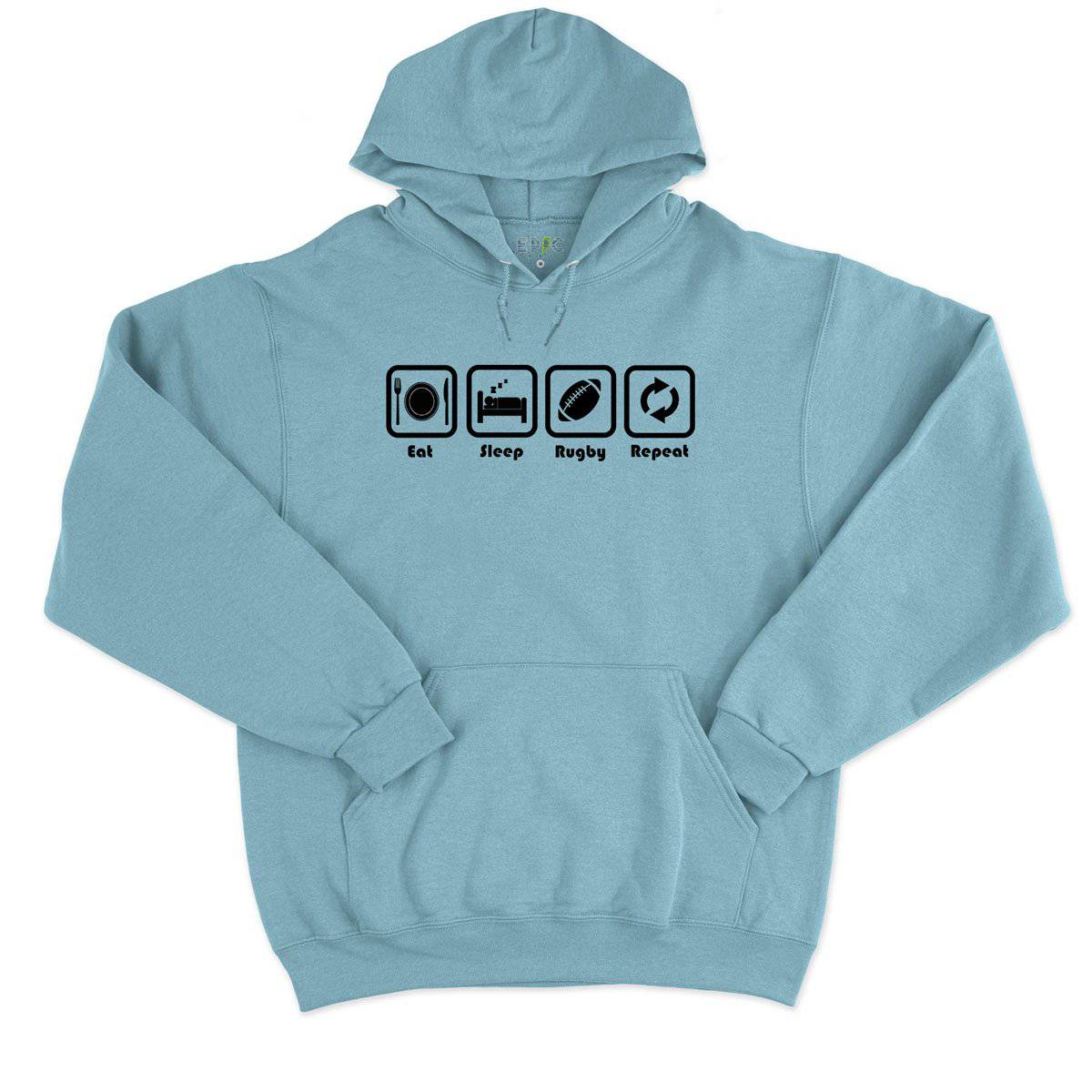 Epic Label Sweat à capuche Eat Sleep Rugby Repeat Sweat à Capuche Pour Homme