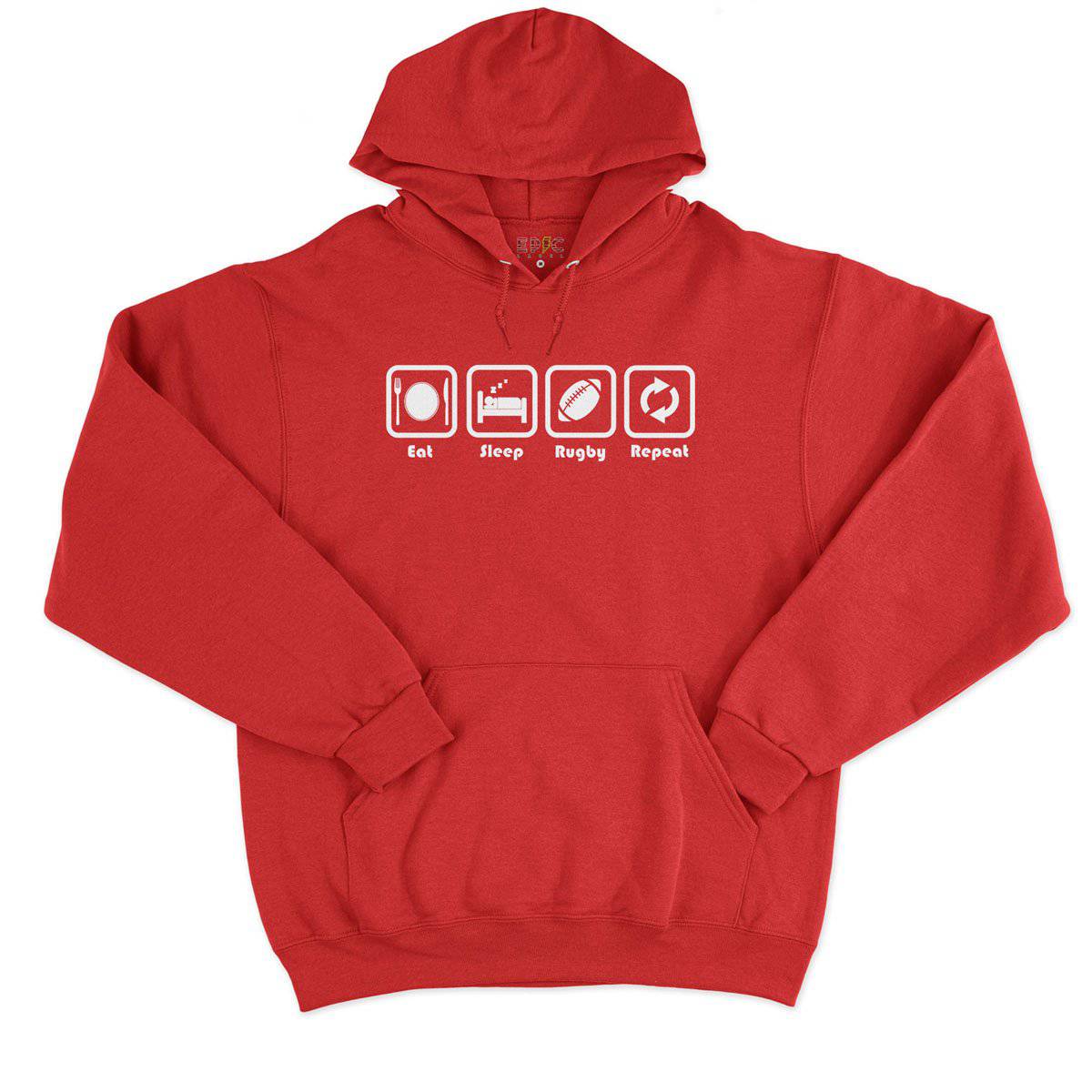Epic Label Sweat à capuche Eat Sleep Rugby Repeat Sweat à Capuche Pour Homme