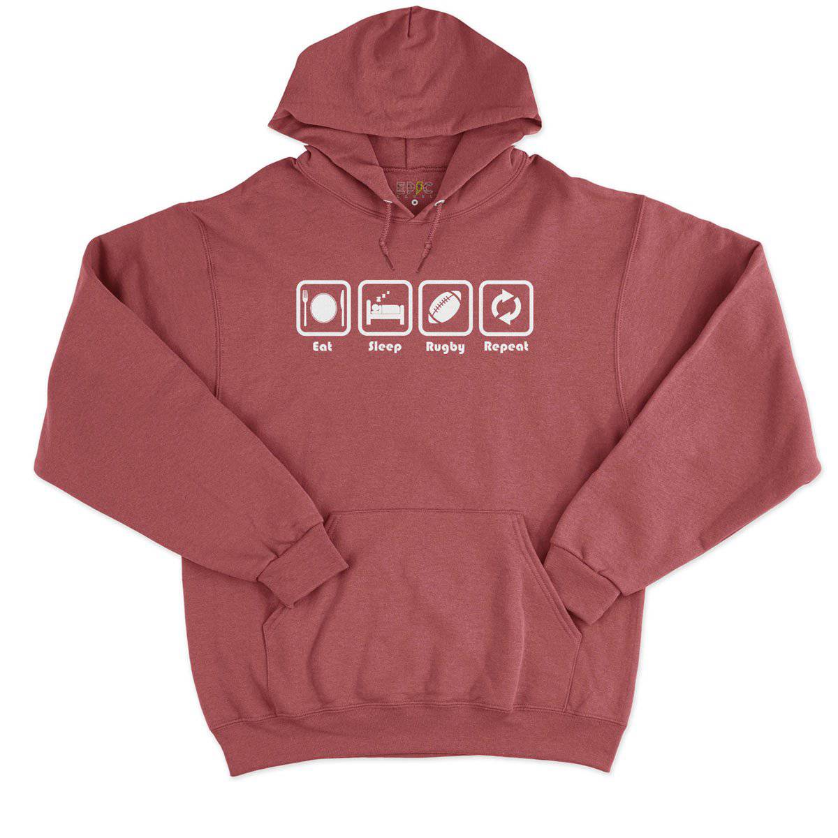 Epic Label Sweat à capuche Eat Sleep Rugby Repeat Sweat à Capuche Pour Homme