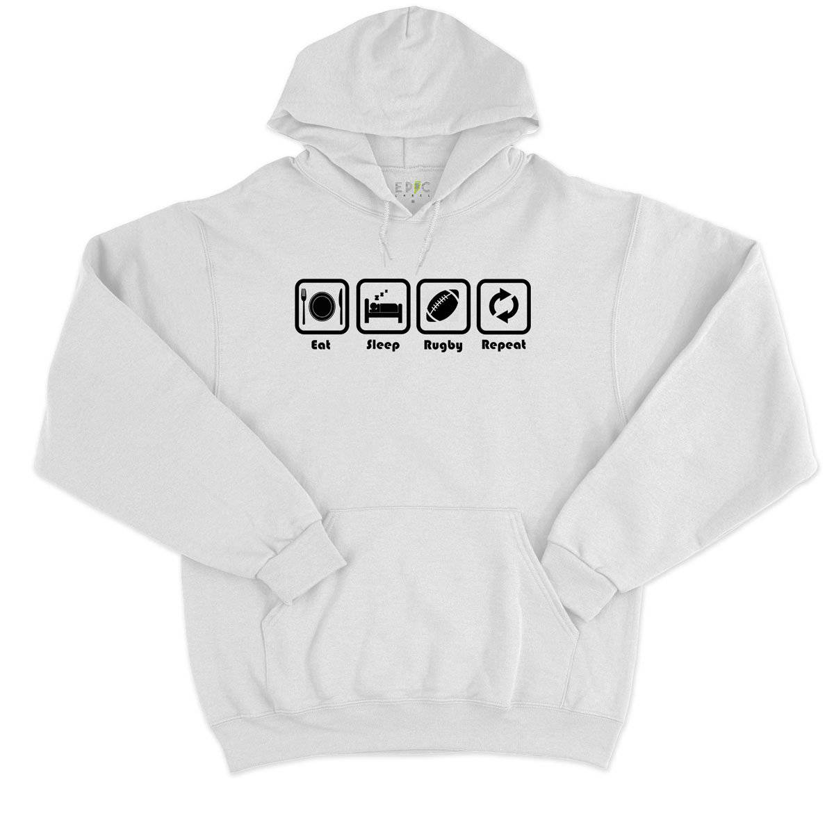 Epic Label Sweat à capuche Eat Sleep Rugby Repeat Sweat à Capuche Pour Homme