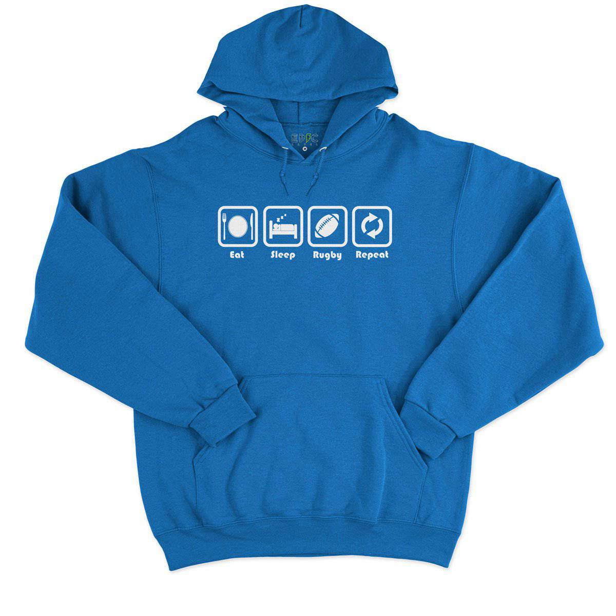 Epic Label Sweat à capuche Eat Sleep Rugby Repeat Sweat à Capuche Pour Homme
