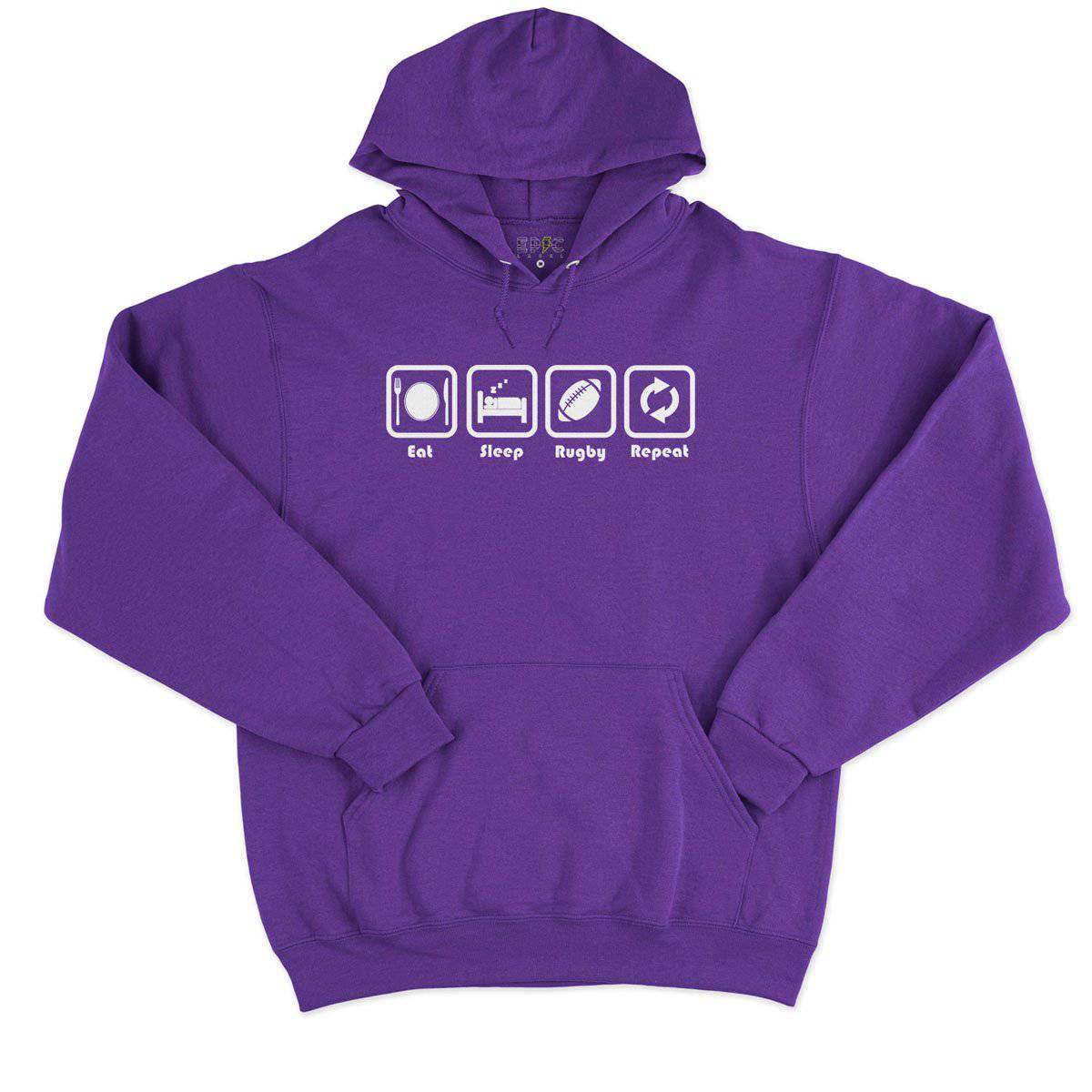 Epic Label Sweat à capuche Eat Sleep Rugby Repeat Sweat à Capuche Pour Homme