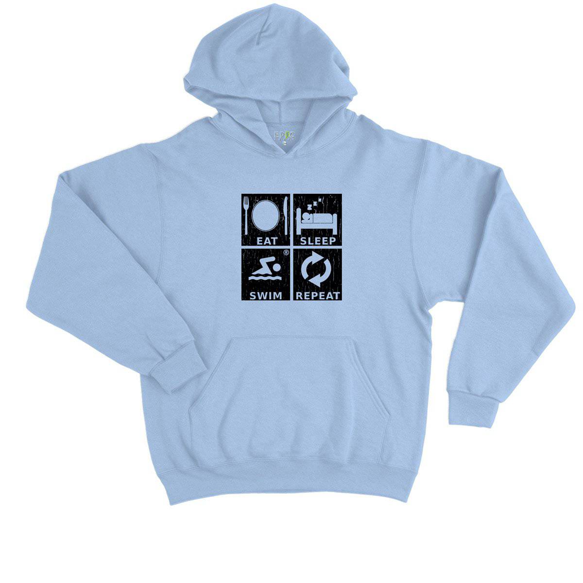 Epic Label Sweat à capuche Eat Sleep Swim Repeat Sweat à Capuche Enfant