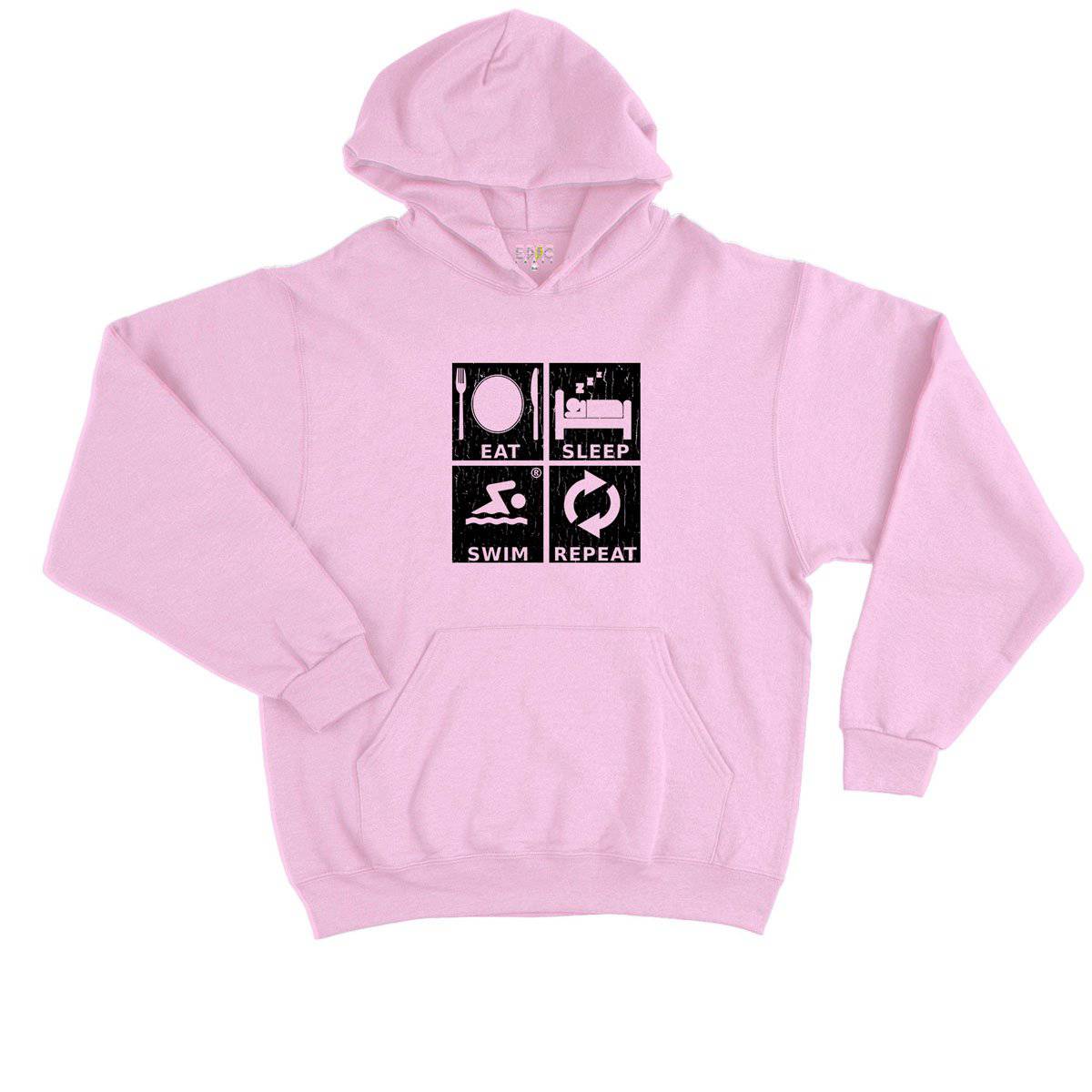 Epic Label Sweat à capuche Eat Sleep Swim Repeat Sweat à Capuche Enfant