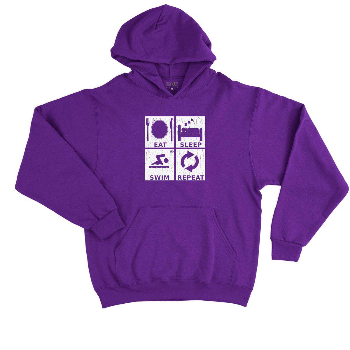 Epic Label Sweat à capuche Eat Sleep Swim Repeat Sweat à Capuche Enfant