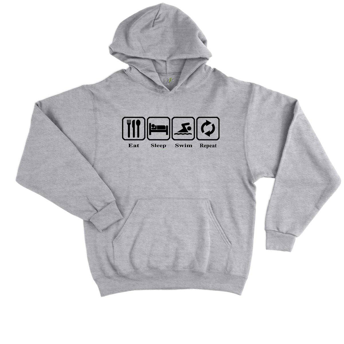 Epic Label Sweat à capuche Eat Sleep Swim Repeat Sweat à Capuche Enfant