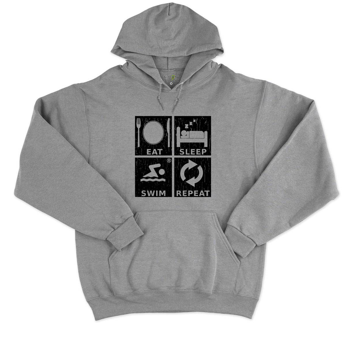 Epic Label Sweat à capuche Eat Sleep Swim Repeat Sweat à Capuche Pour Homme
