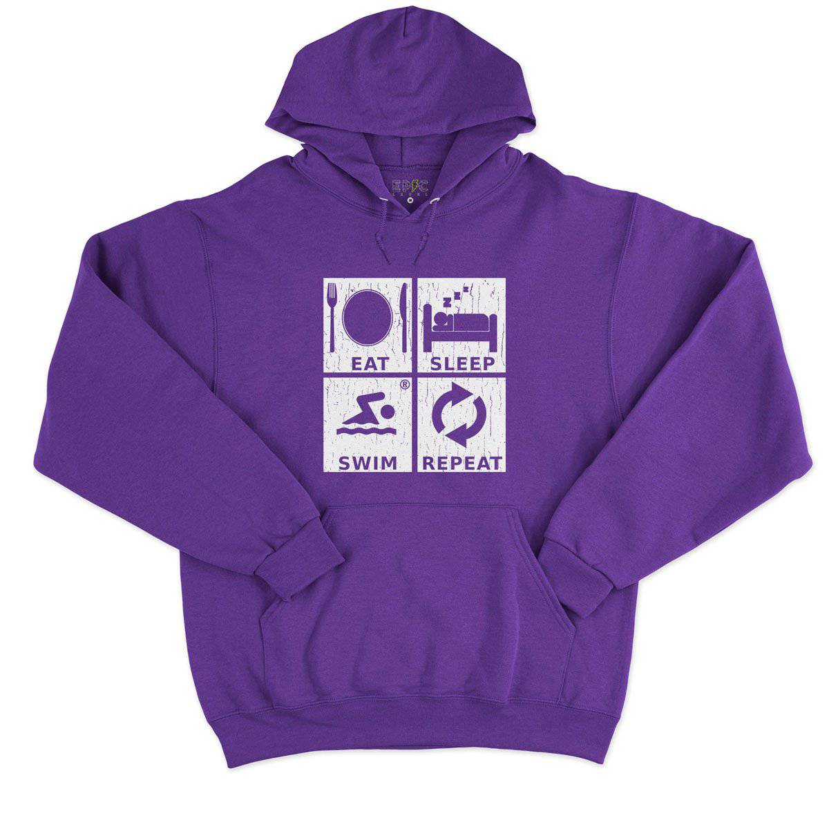 Epic Label Sweat à capuche Eat Sleep Swim Repeat Sweat à Capuche Pour Homme