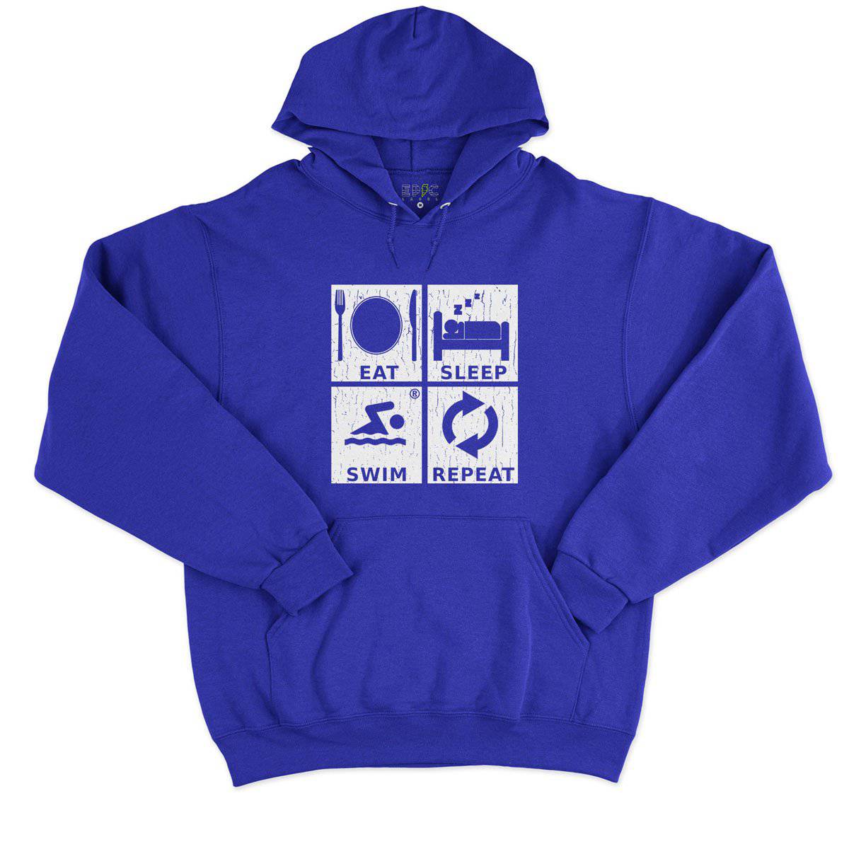 Epic Label Sweat à capuche Eat Sleep Swim Repeat Sweat à Capuche Pour Homme