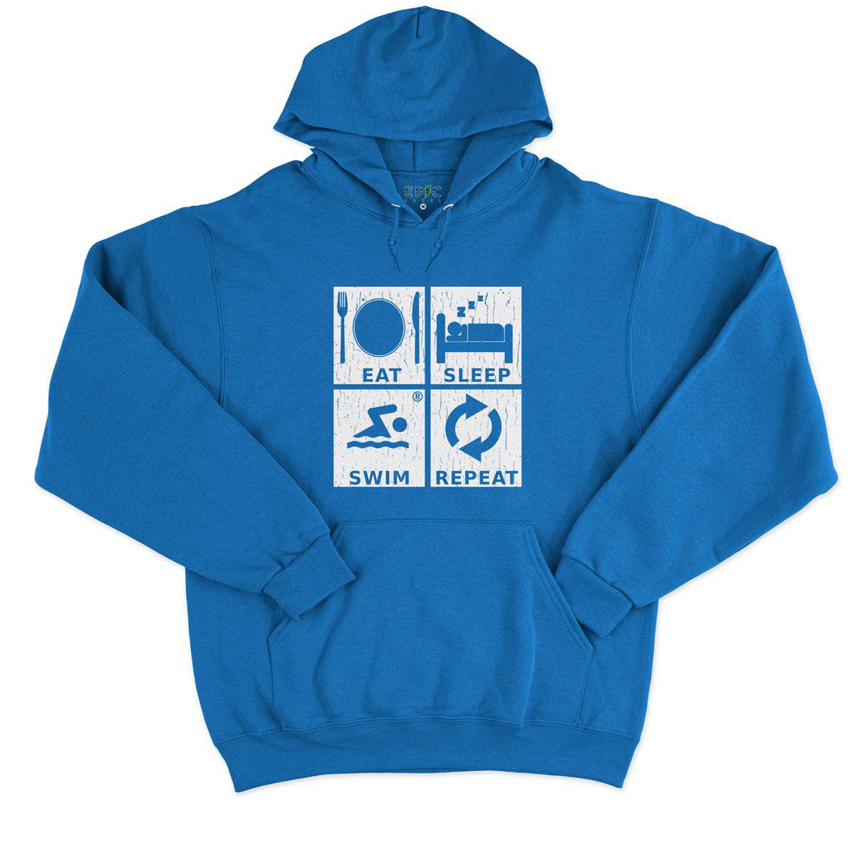 Epic Label Sweat à capuche Eat Sleep Swim Repeat Sweat à Capuche Pour Homme