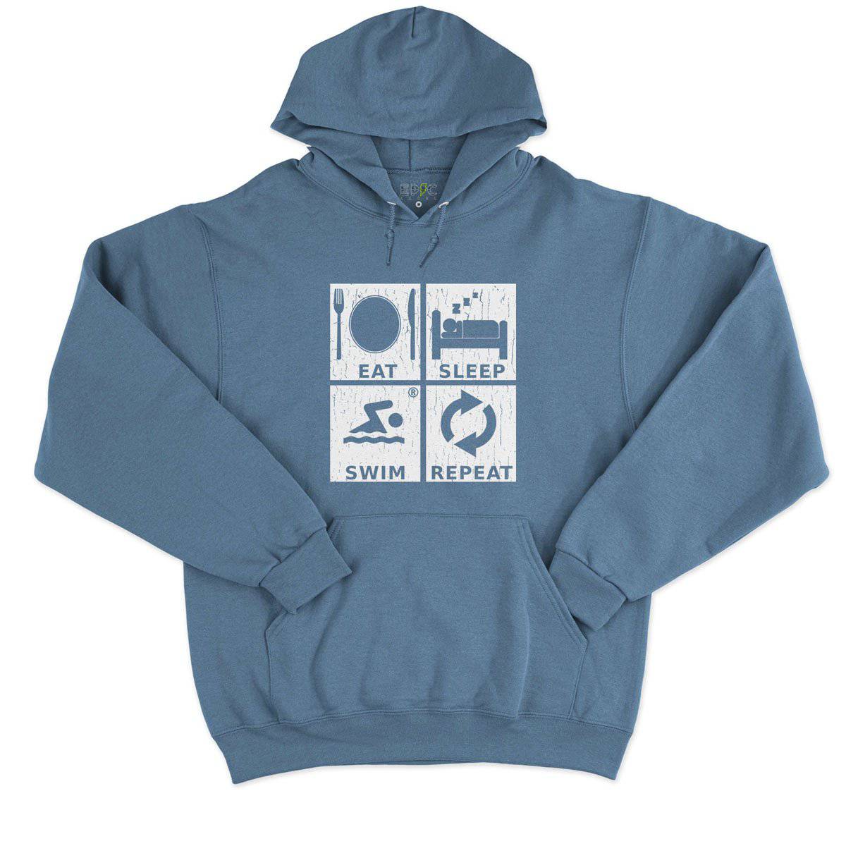 Epic Label Sweat à capuche Eat Sleep Swim Repeat Sweat à Capuche Pour Homme