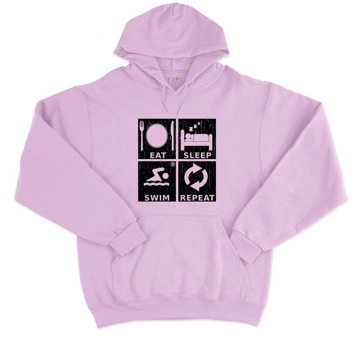 Epic Label Sweat à capuche Eat Sleep Swim Repeat Sweat à Capuche Pour Homme