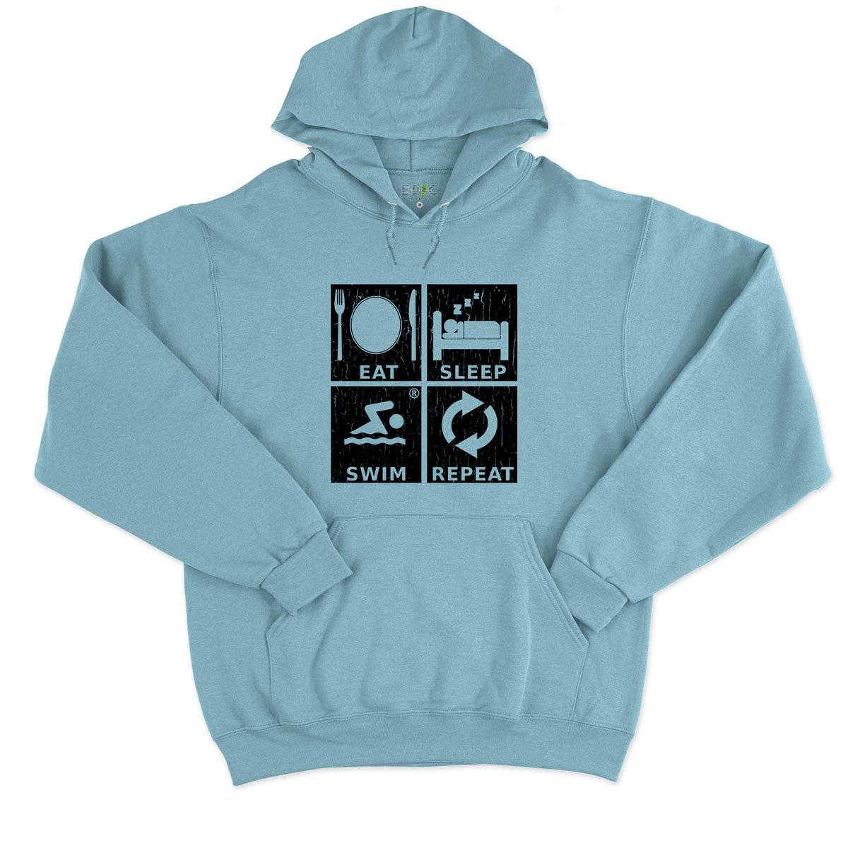 Epic Label Sweat à capuche Eat Sleep Swim Repeat Sweat à Capuche Pour Homme