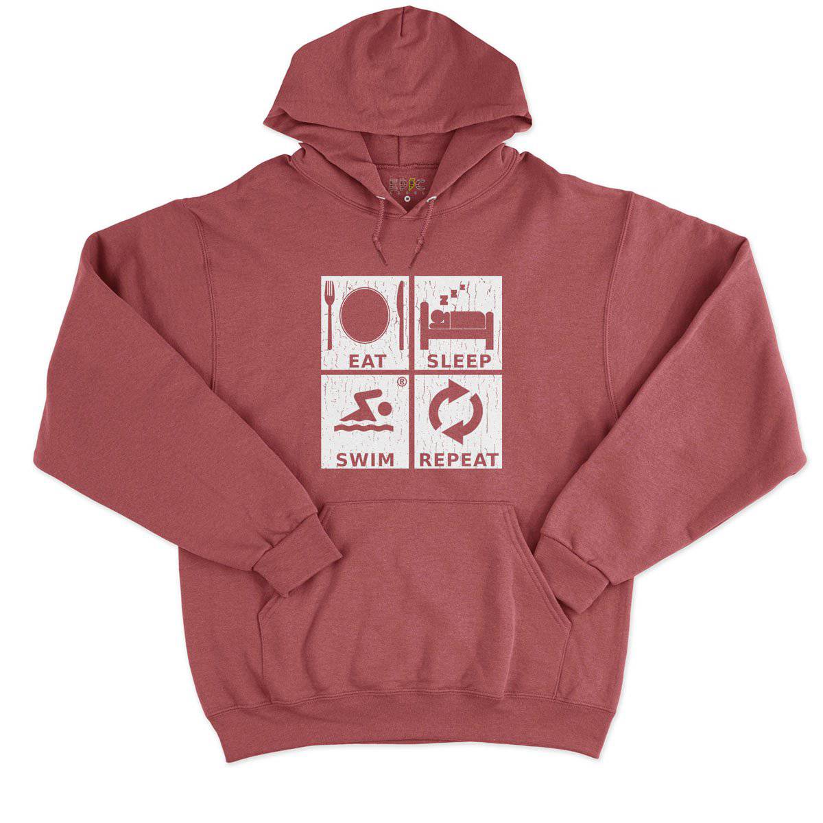 Epic Label Sweat à capuche Eat Sleep Swim Repeat Sweat à Capuche Pour Homme