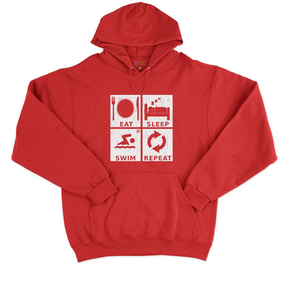 Epic Label Sweat à capuche Eat Sleep Swim Repeat Sweat à Capuche Pour Homme