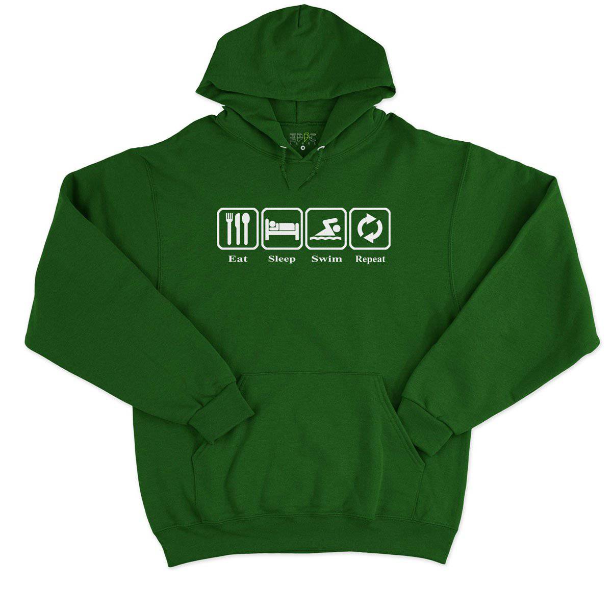 Epic Label Sweat à capuche Eat Sleep Swim Repeat Sweat à Capuche Pour Homme