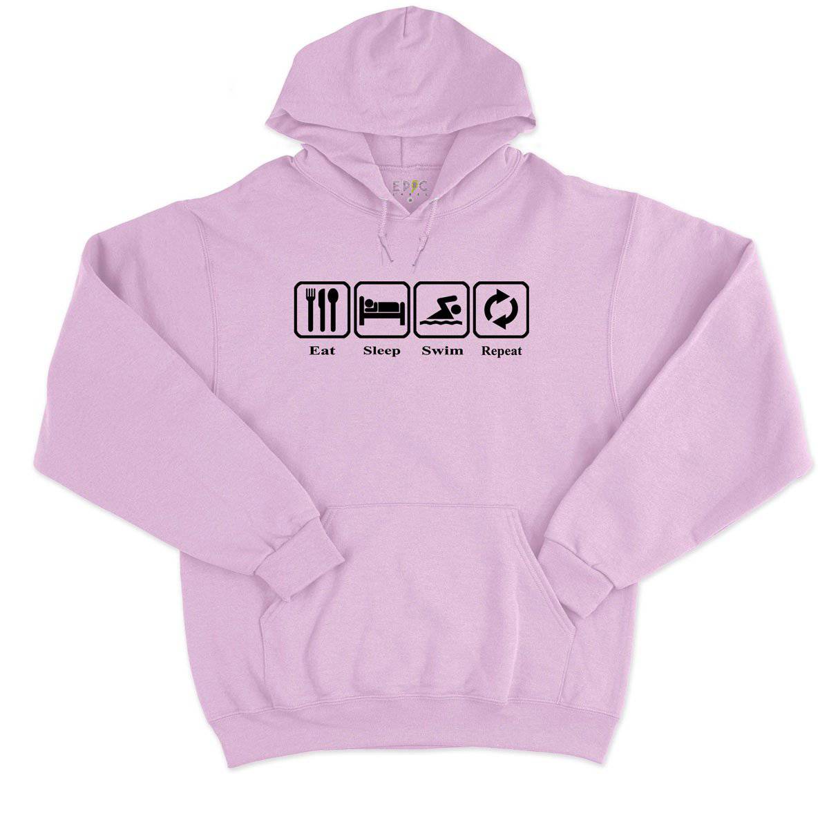 Epic Label Sweat à capuche Eat Sleep Swim Repeat Sweat à Capuche Pour Homme