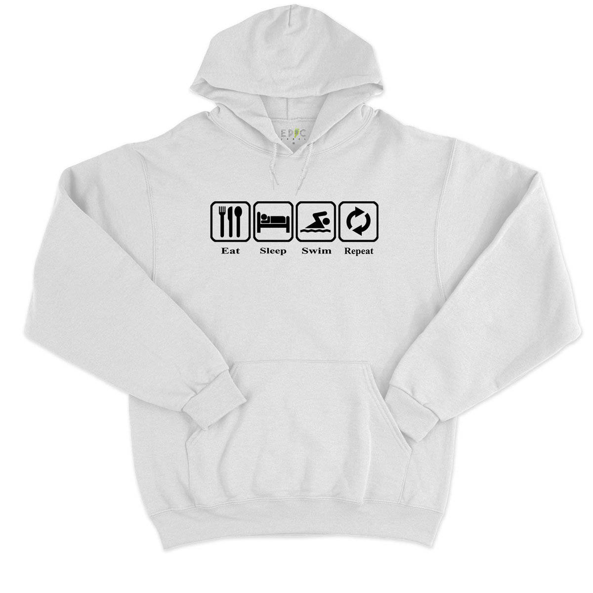 Epic Label Sweat à capuche Eat Sleep Swim Repeat Sweat à Capuche Pour Homme