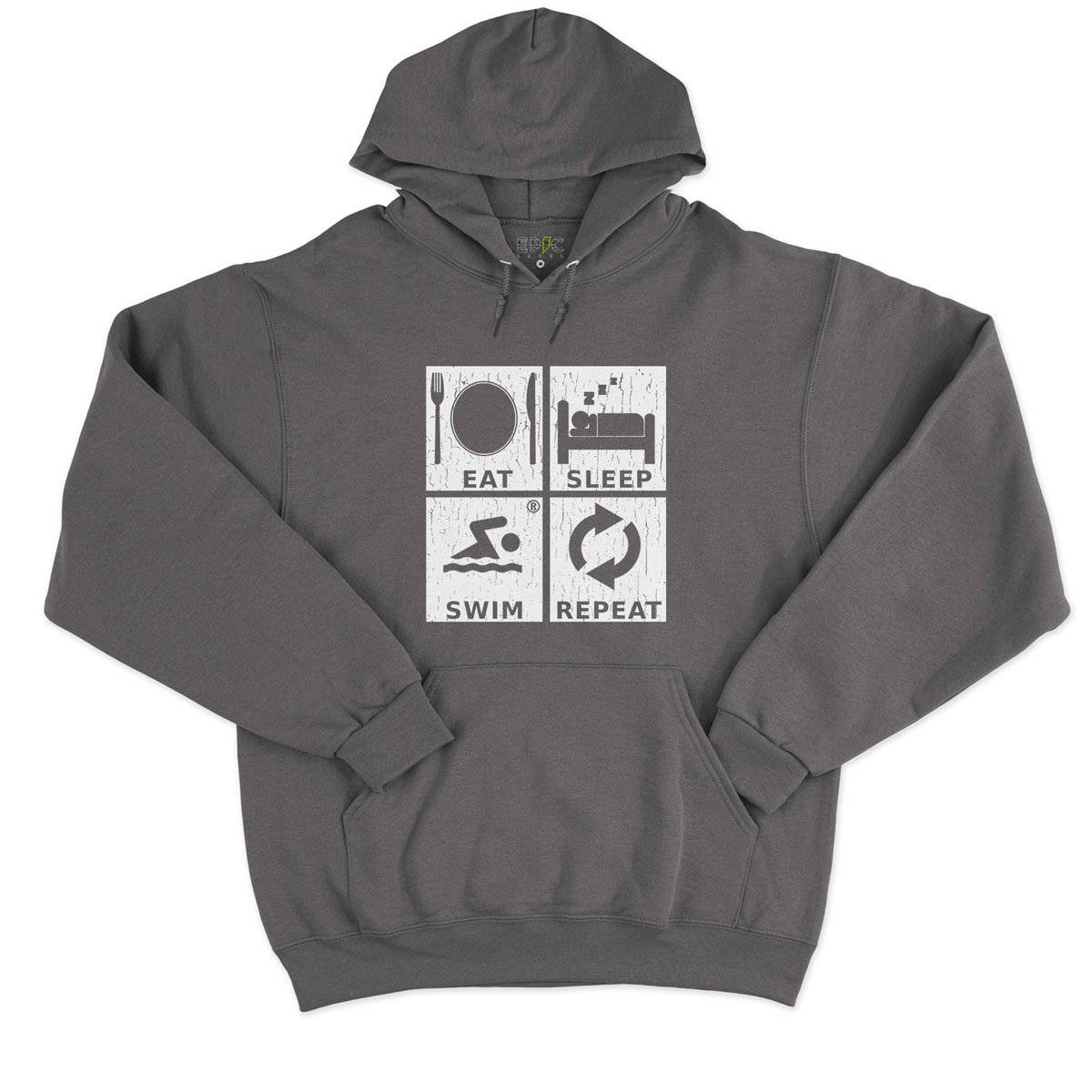 Epic Label Sweat à capuche Eat Sleep Swim Repeat Sweat à Capuche Pour Homme