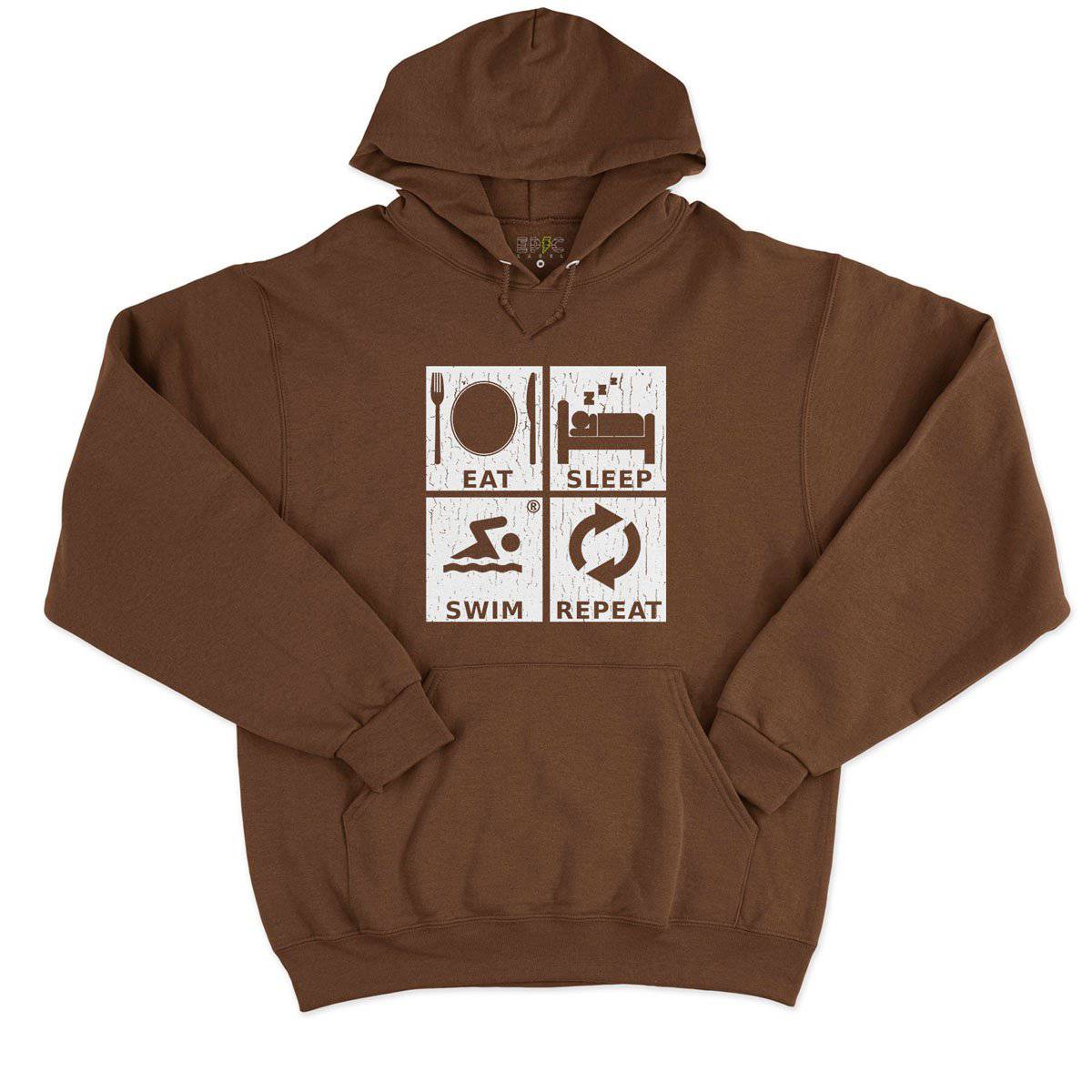 Epic Label Sweat à capuche Eat Sleep Swim Repeat Sweat à Capuche Pour Homme