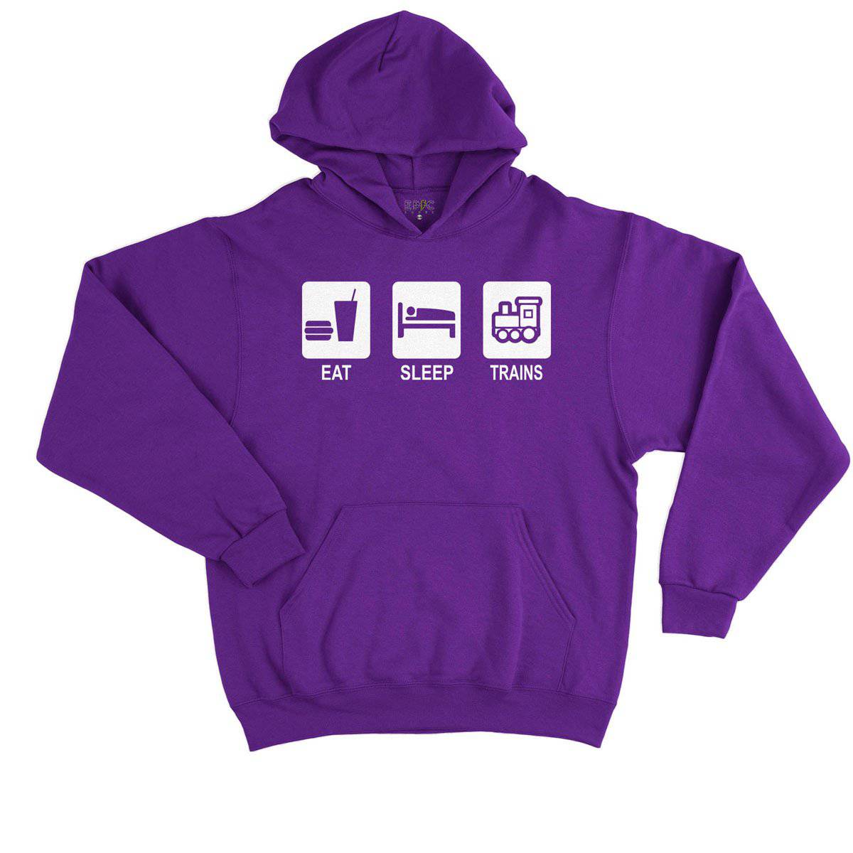 Epic Label Sweat à capuche Eat Sleep Trains Sweat à Capuche Enfant