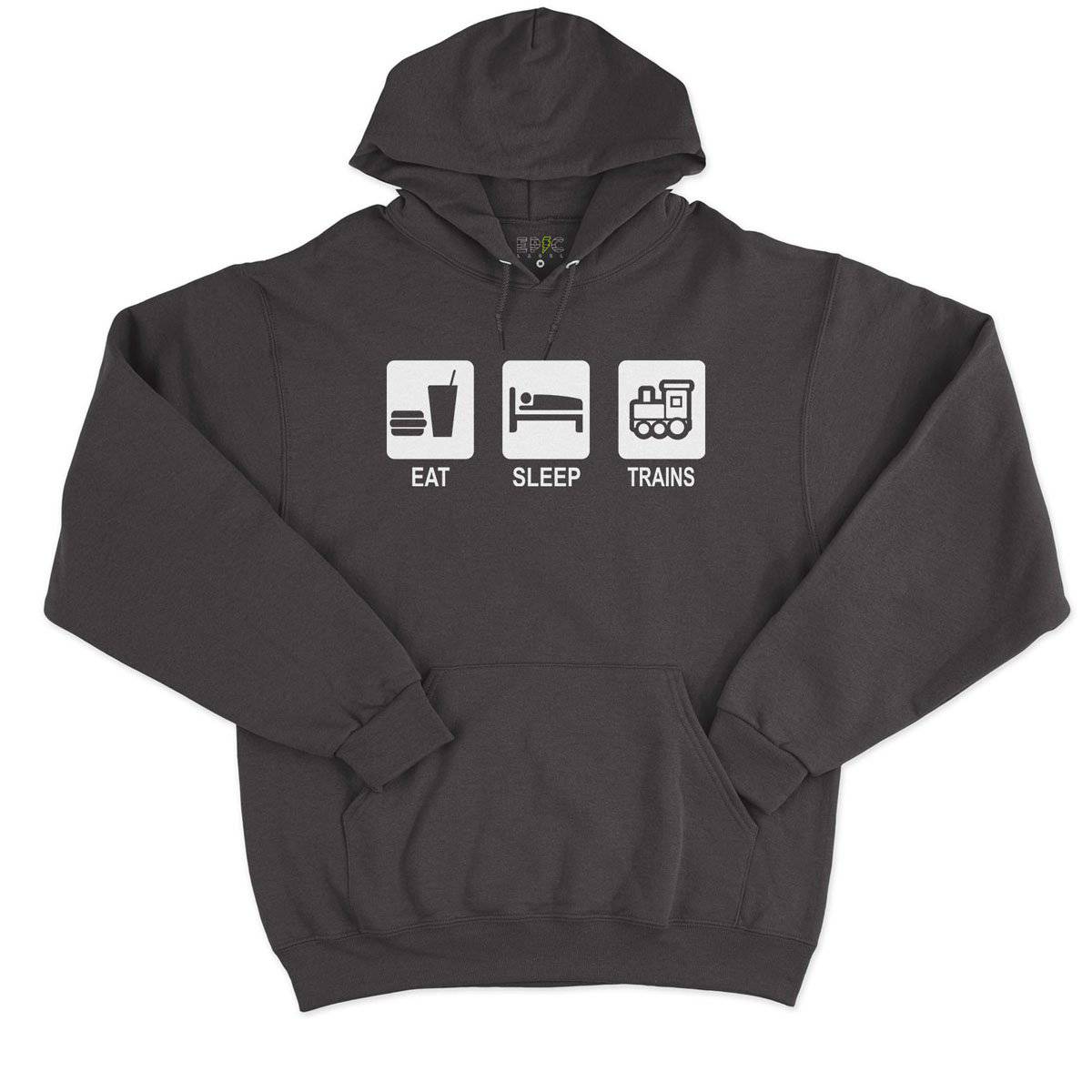 Epic Label Sweat à capuche Eat Sleep Trains Sweat à Capuche Pour Homme