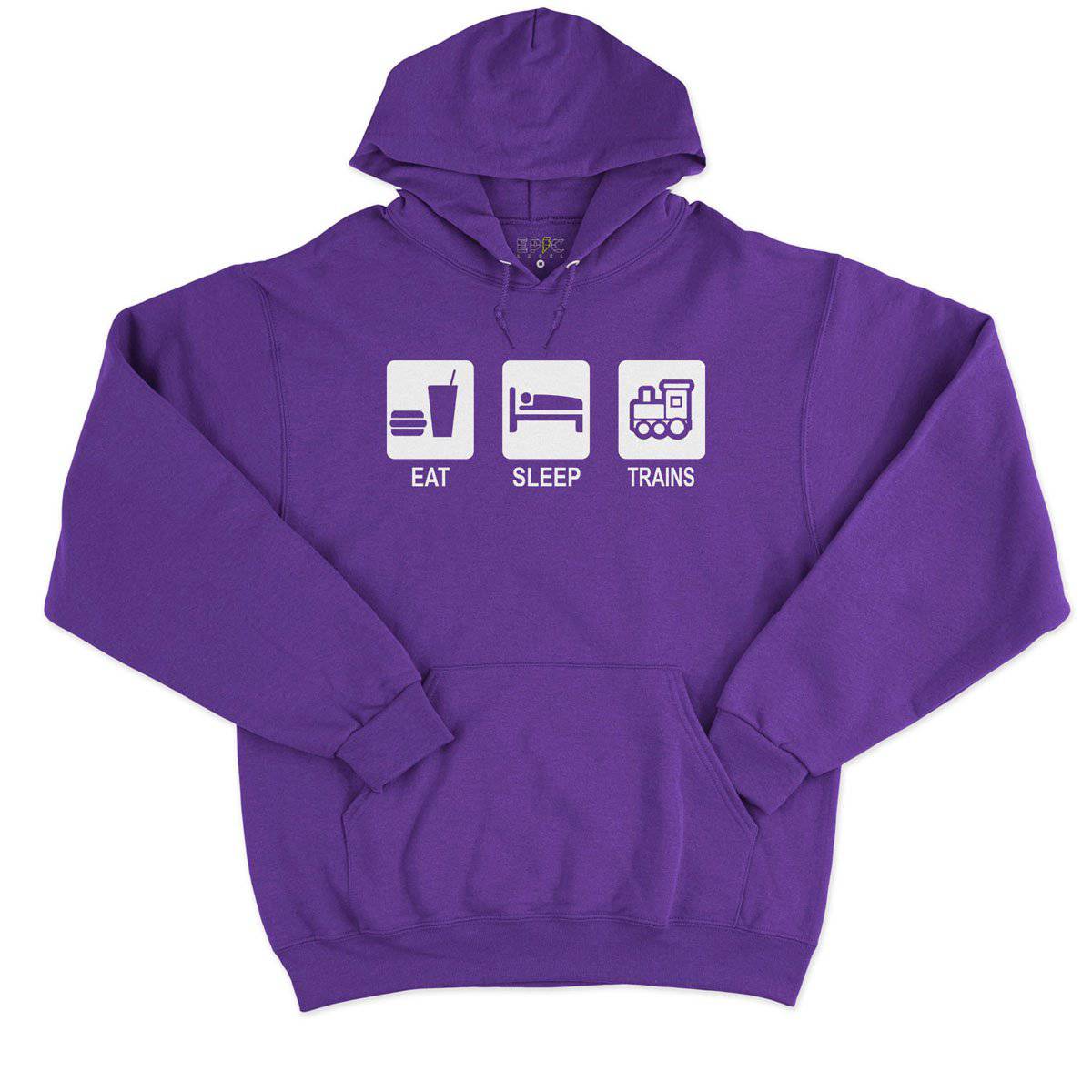 Epic Label Sweat à capuche Eat Sleep Trains Sweat à Capuche Pour Homme