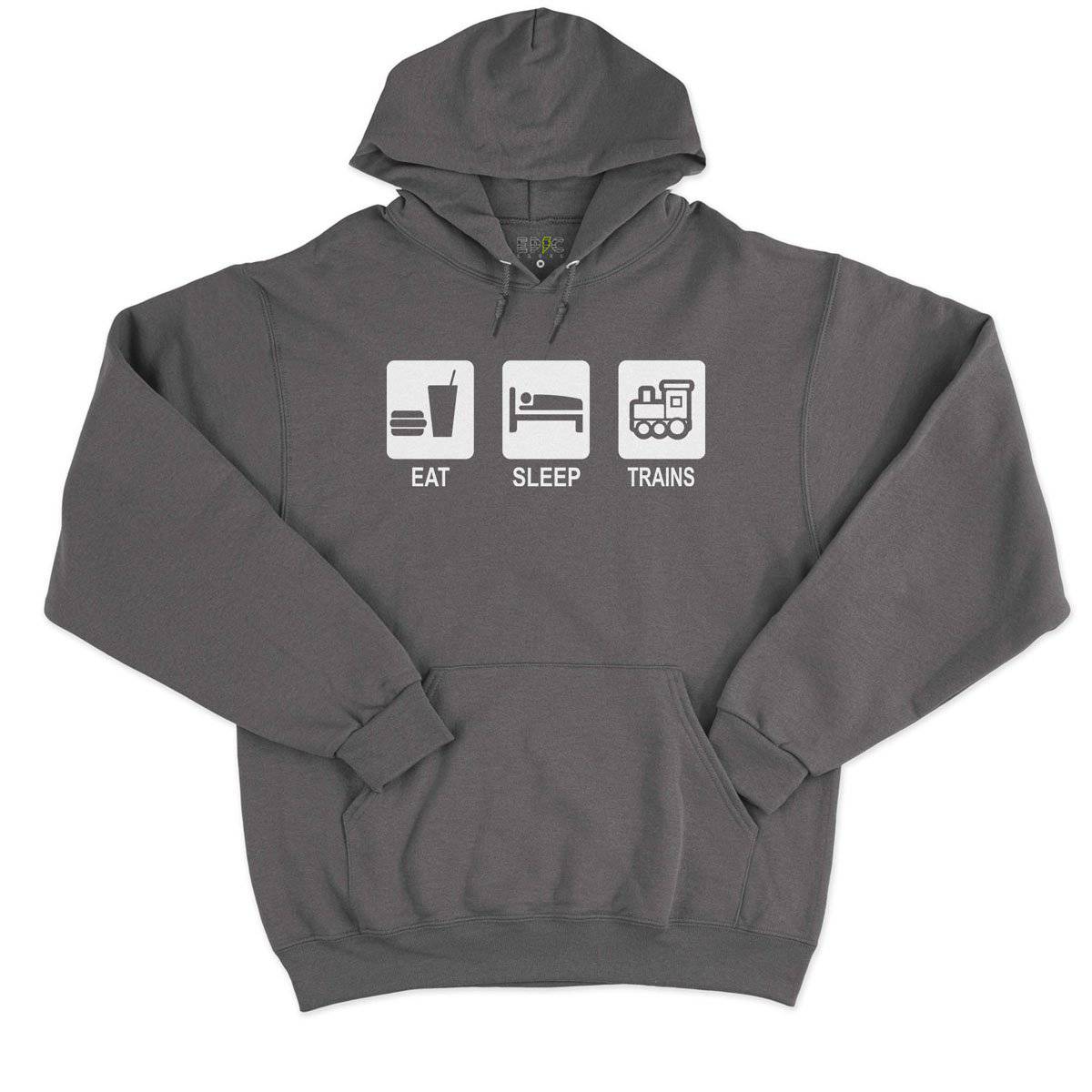 Epic Label Sweat à capuche Eat Sleep Trains Sweat à Capuche Pour Homme