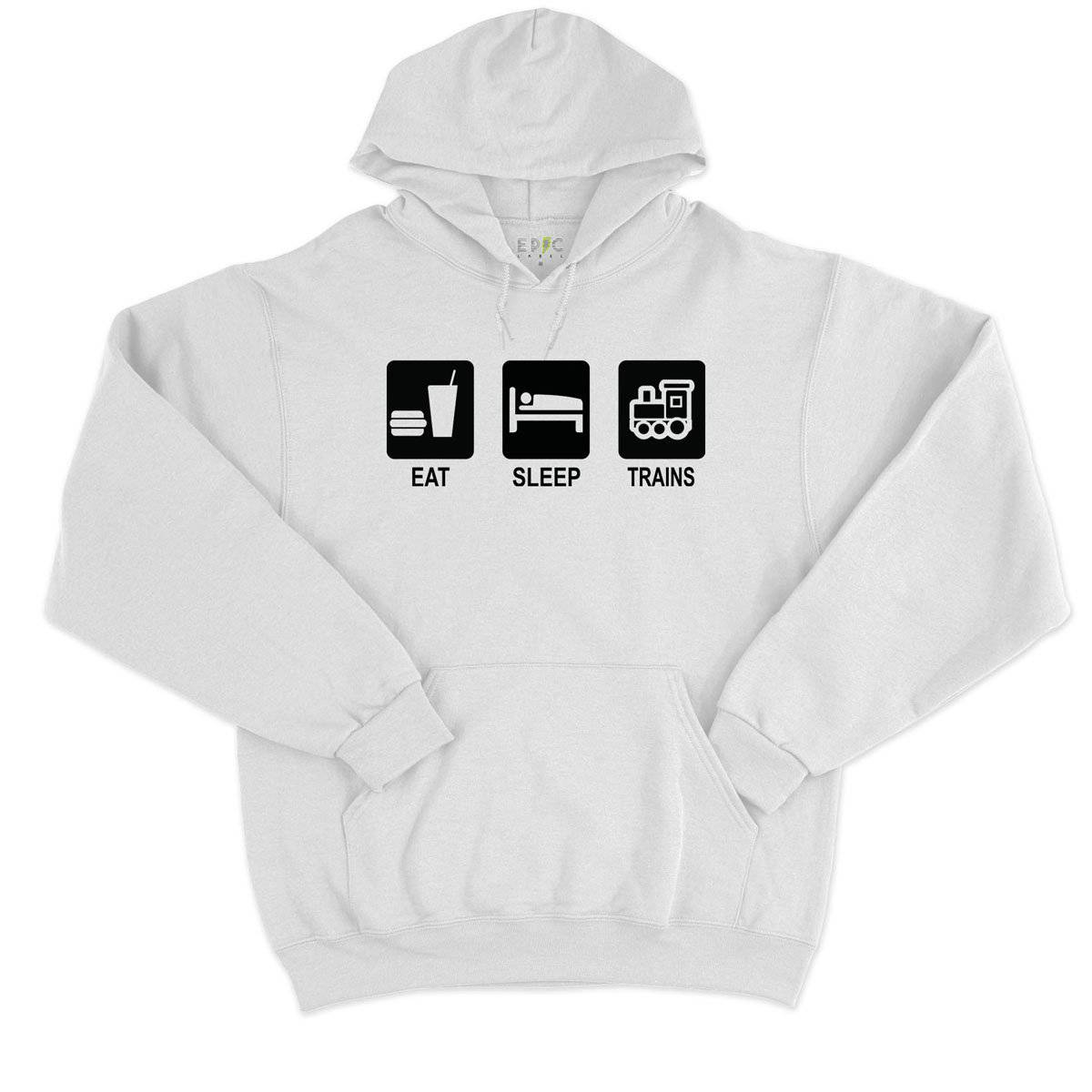 Epic Label Sweat à capuche Eat Sleep Trains Sweat à Capuche Pour Homme