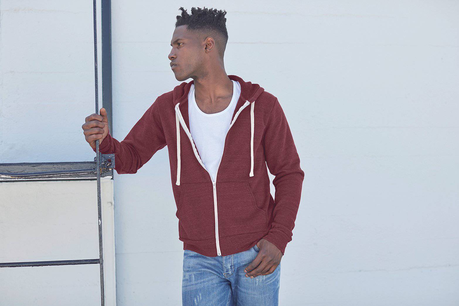 Epic Label Sweat-shirts Canvas 3909 Sweat À Capuche Zippé Mixte Triblend Sponge Fleece