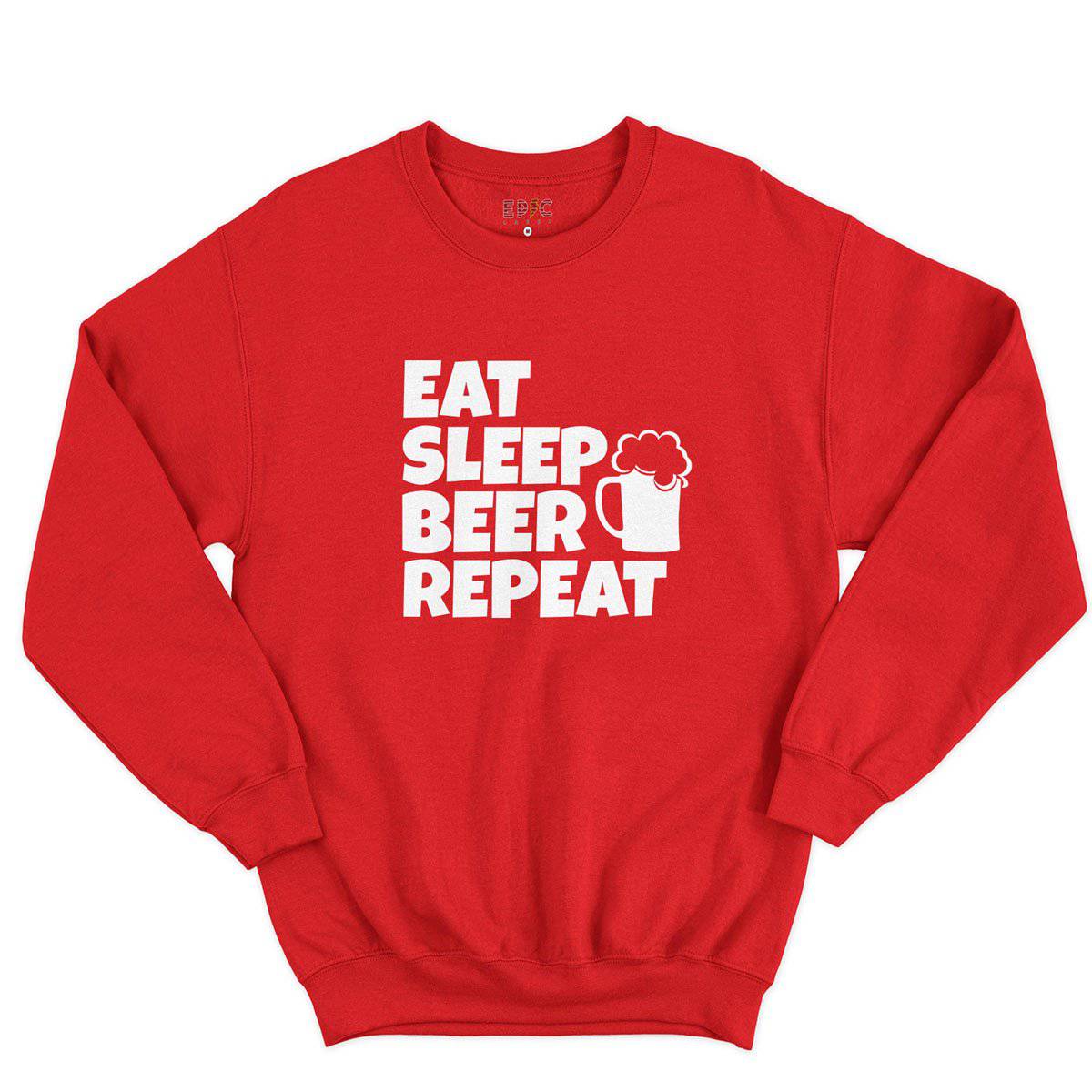 Epic Label Sweatshirt Eat Sleep Beer Repeat Sweat-shirt Pour Homme