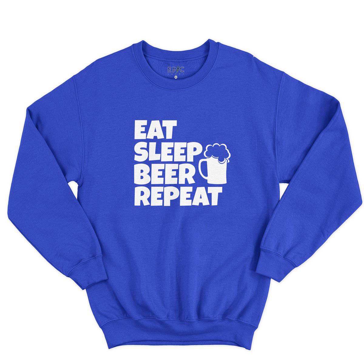 Epic Label Sweatshirt Eat Sleep Beer Repeat Sweat-shirt Pour Homme