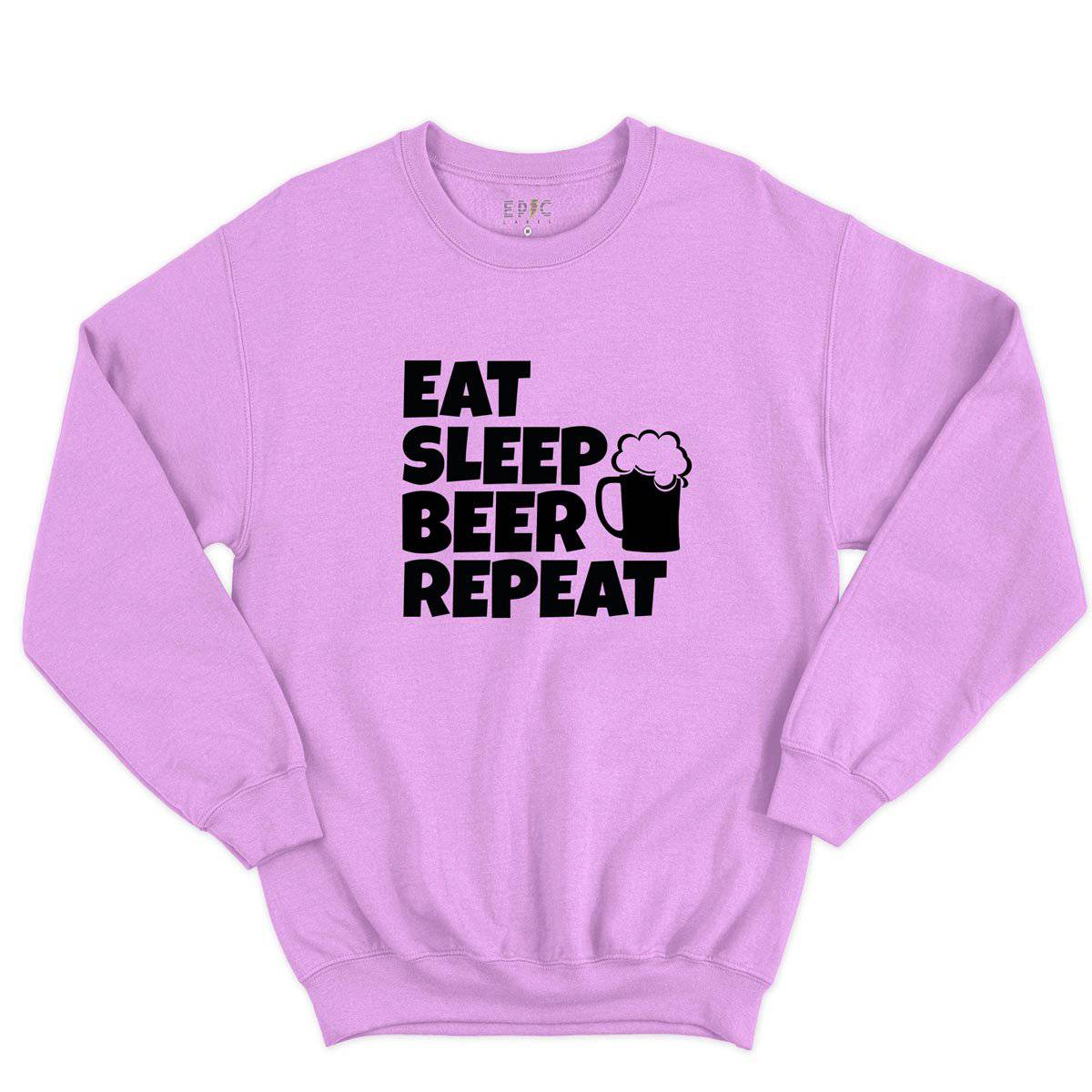 Epic Label Sweatshirt Eat Sleep Beer Repeat Sweat-shirt Pour Homme