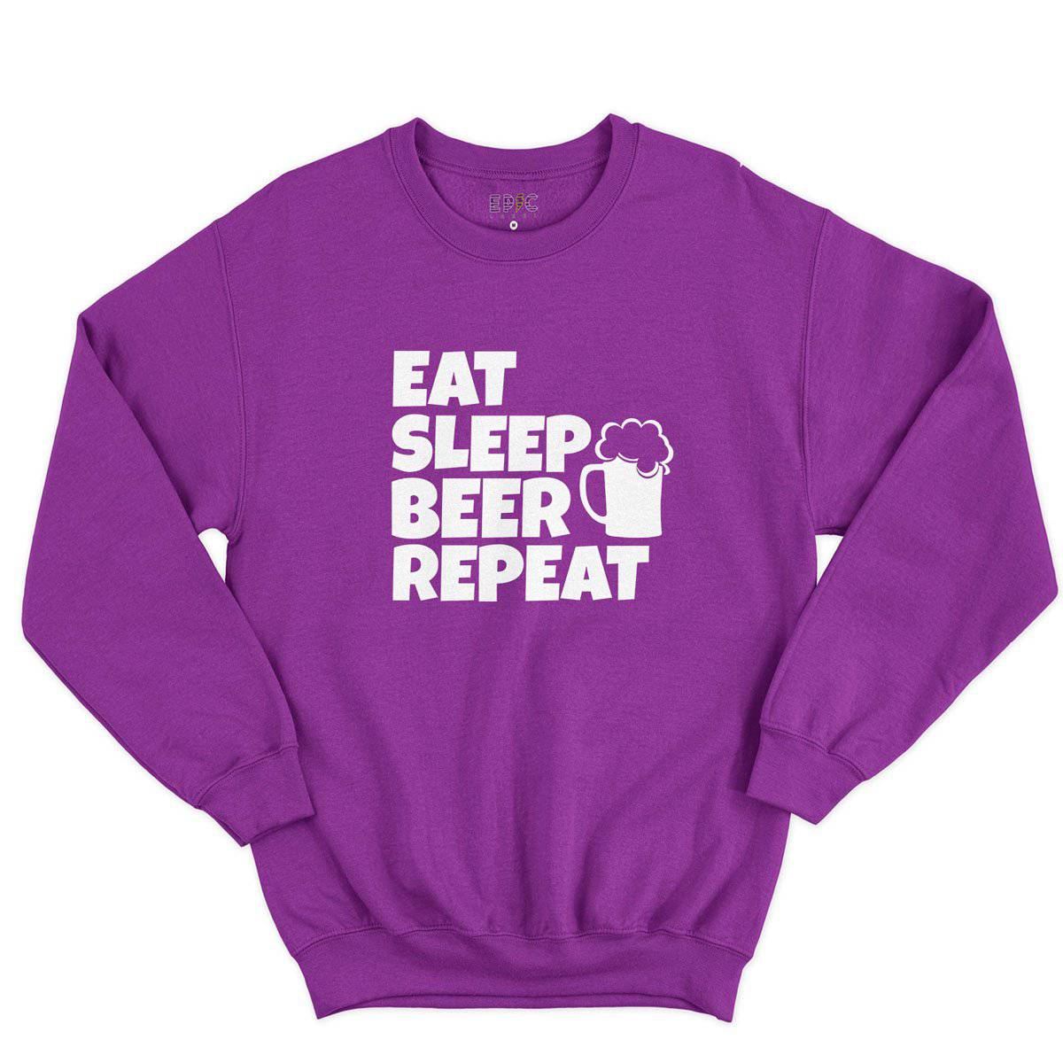 Epic Label Sweatshirt Eat Sleep Beer Repeat Sweat-shirt Pour Homme