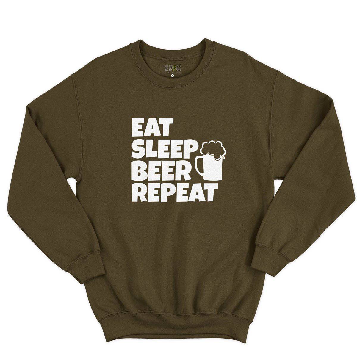 Epic Label Sweatshirt Eat Sleep Beer Repeat Sweat-shirt Pour Homme
