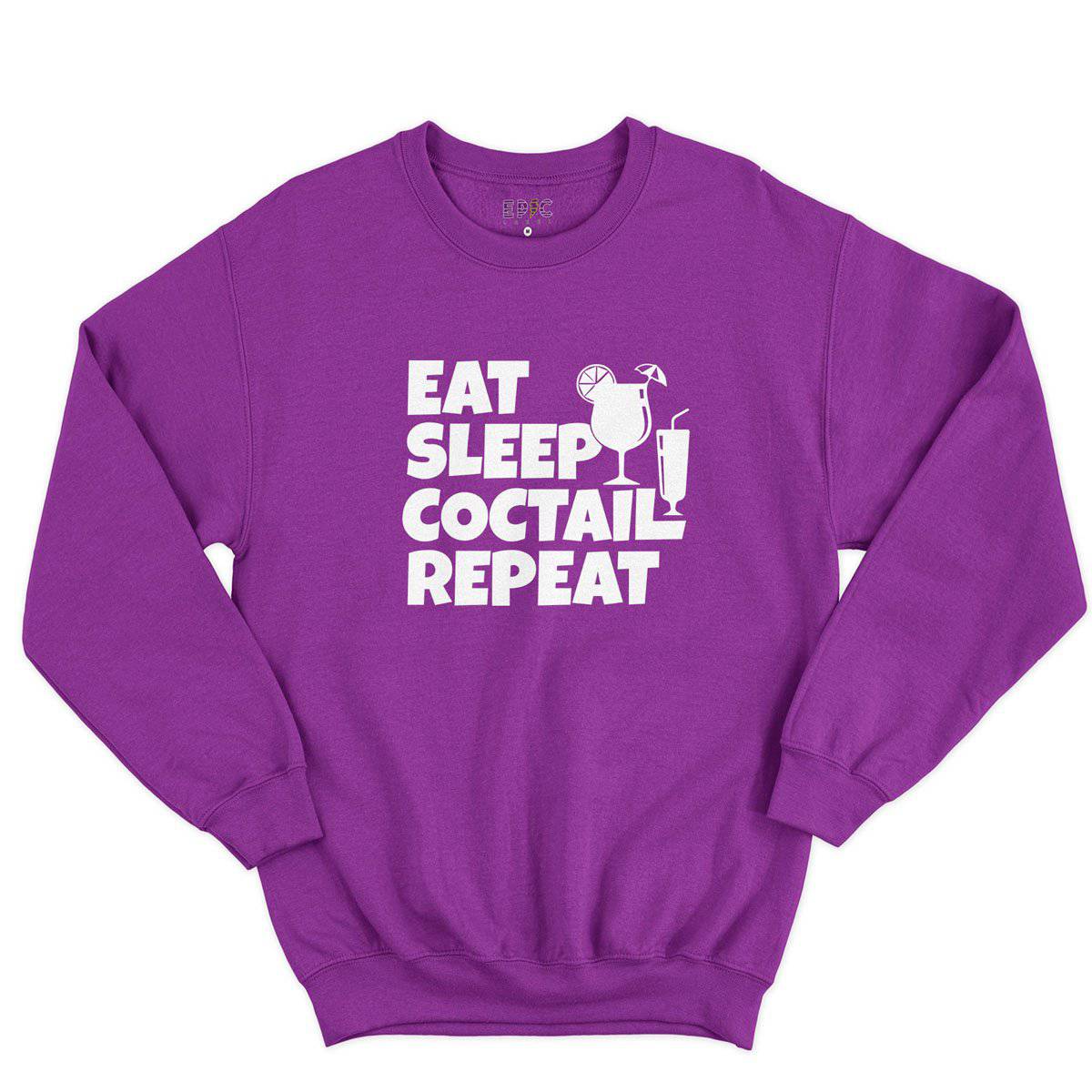 Epic Label Sweatshirt Eat Sleep Coctail Repeat Sweat-shirt Pour Homme