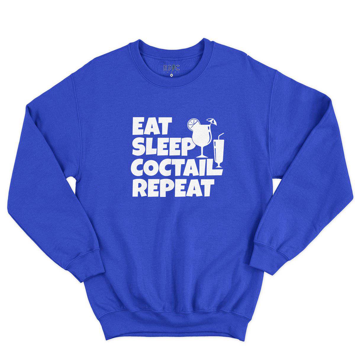 Epic Label Sweatshirt Eat Sleep Coctail Repeat Sweat-shirt Pour Homme