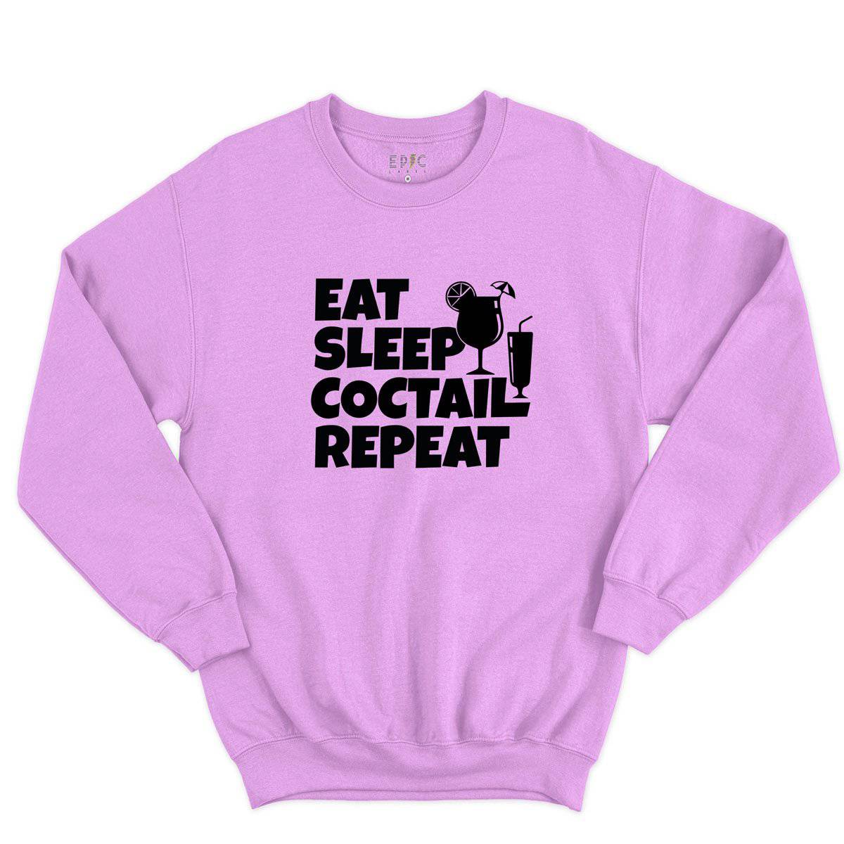 Epic Label Sweatshirt Eat Sleep Coctail Repeat Sweat-shirt Pour Homme
