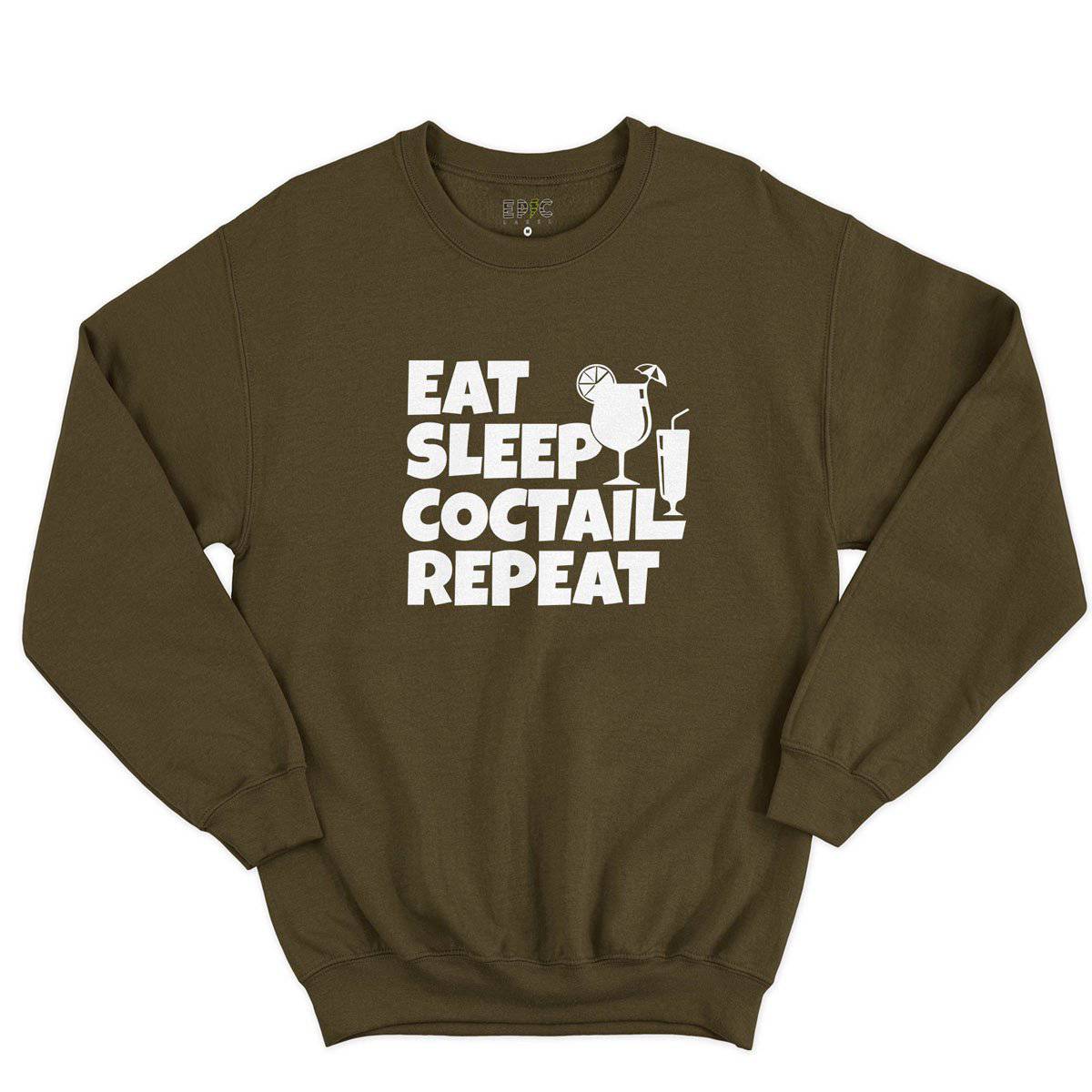 Epic Label Sweatshirt Eat Sleep Coctail Repeat Sweat-shirt Pour Homme