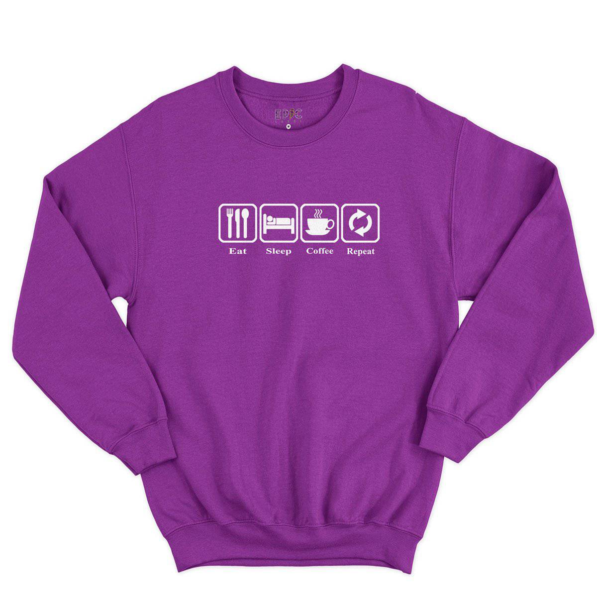 Epic Label Sweatshirt Eat Sleep Coffee Repeat Sweat-shirt Pour Homme
