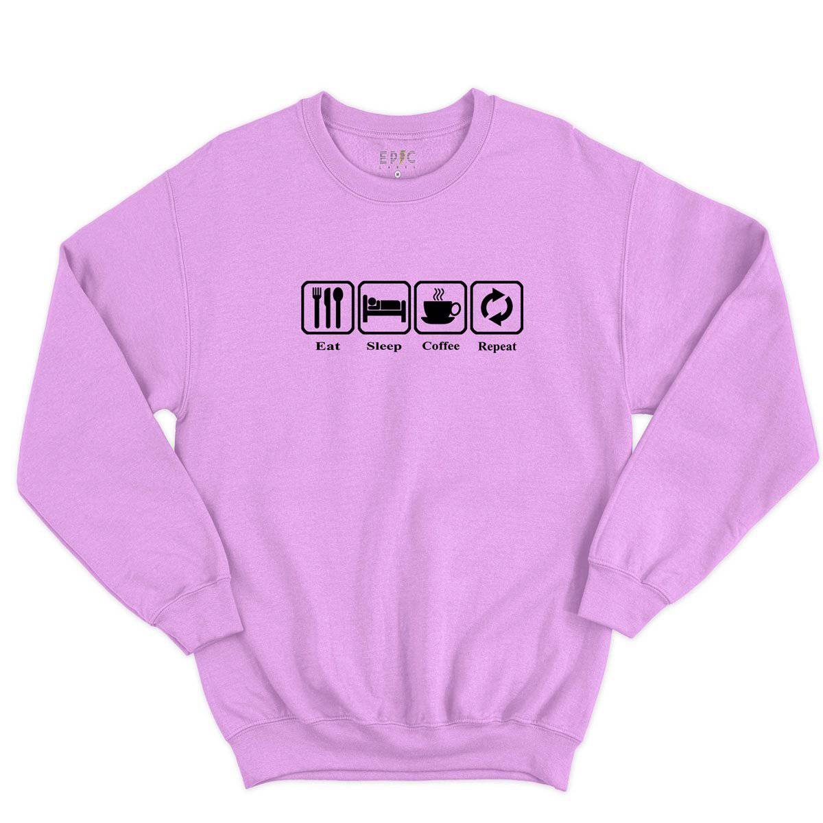 Epic Label Sweatshirt Eat Sleep Coffee Repeat Sweat-shirt Pour Homme