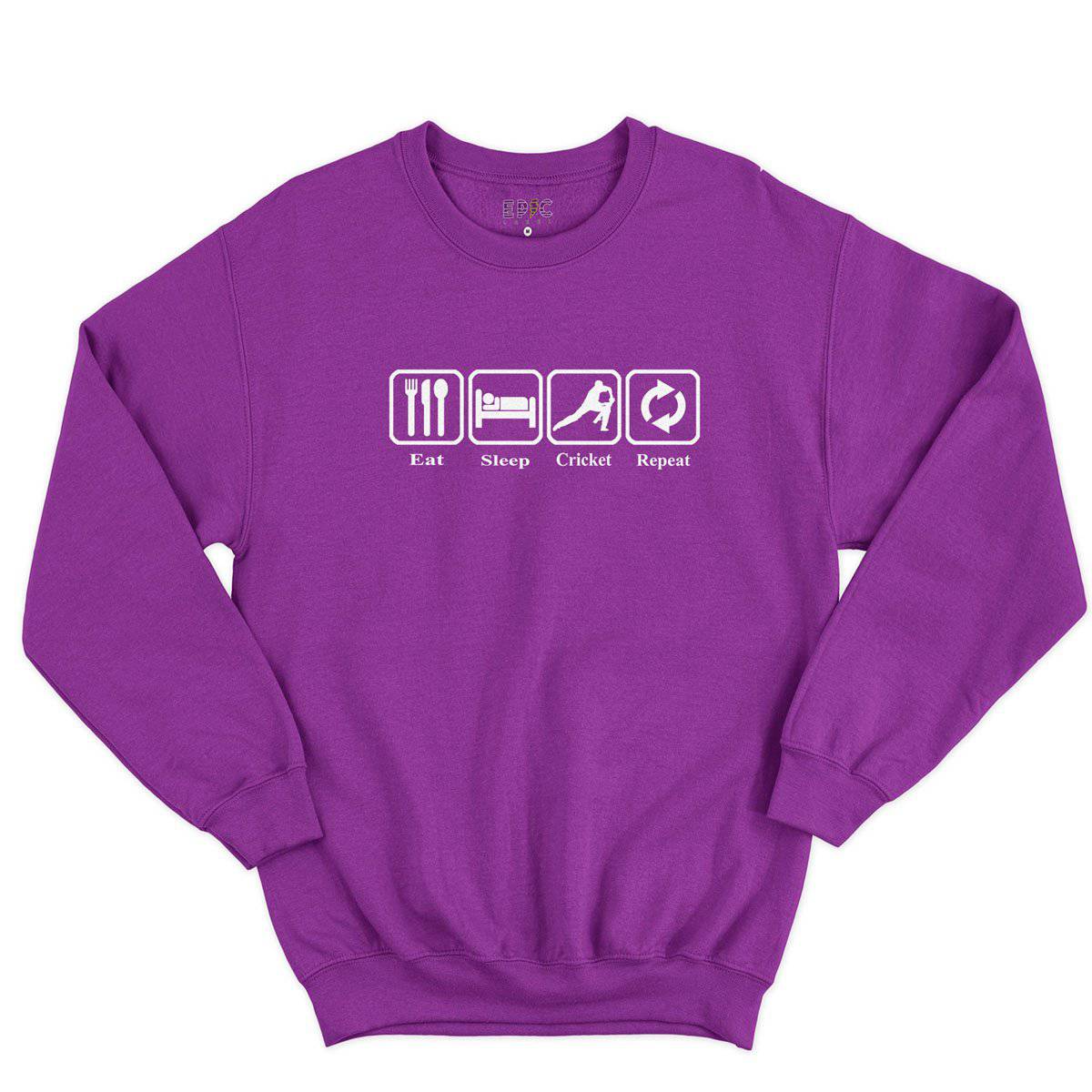 Epic Label Sweatshirt Eat Sleep Cricket Repeat Sweat-shirt Pour Homme