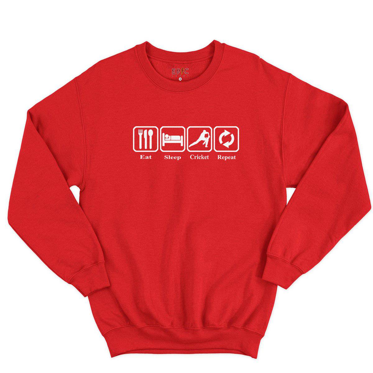 Epic Label Sweatshirt Eat Sleep Cricket Repeat Sweat-shirt Pour Homme