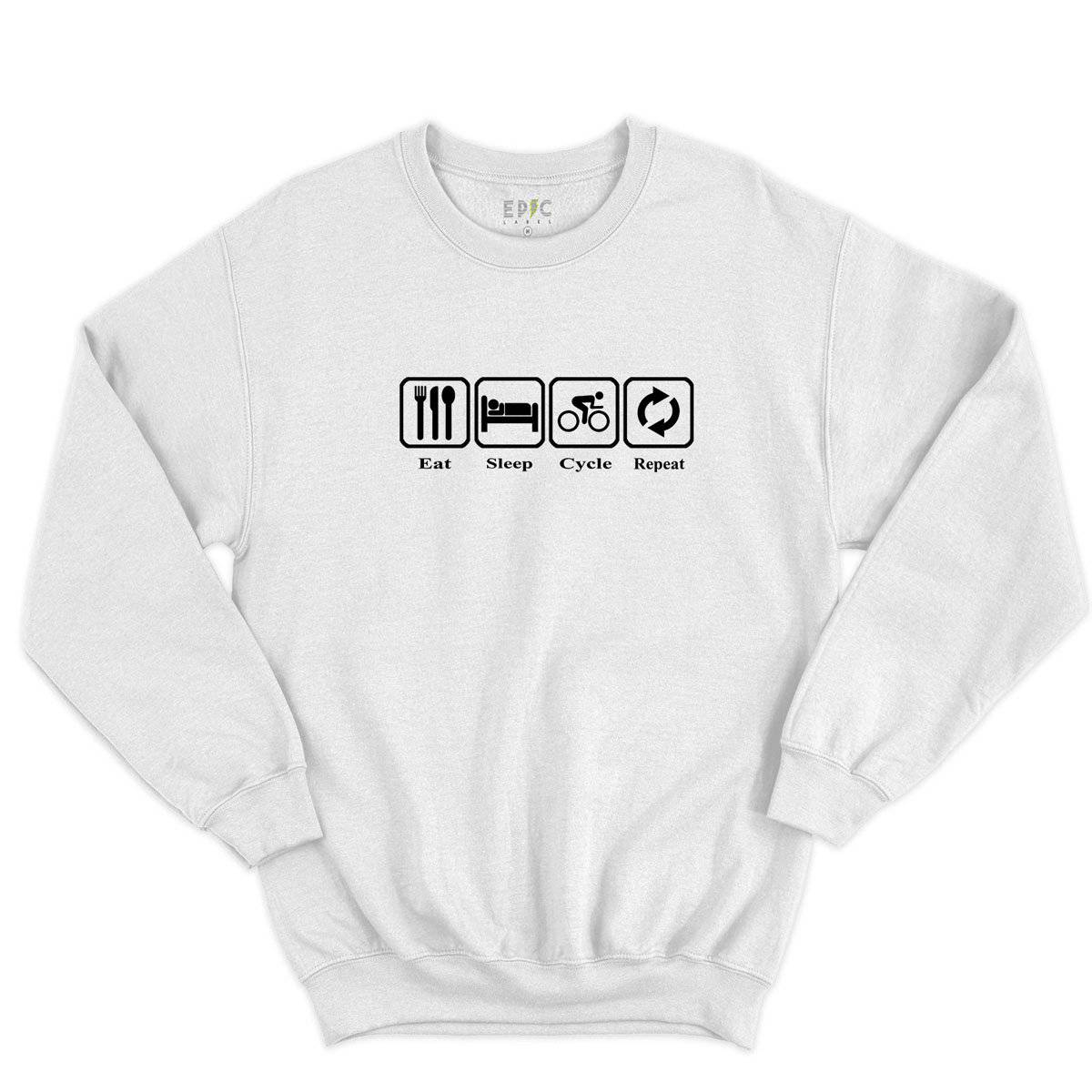 Epic Label Sweatshirt Eat Sleep Cycle Repeat Sweat-shirt Pour Homme