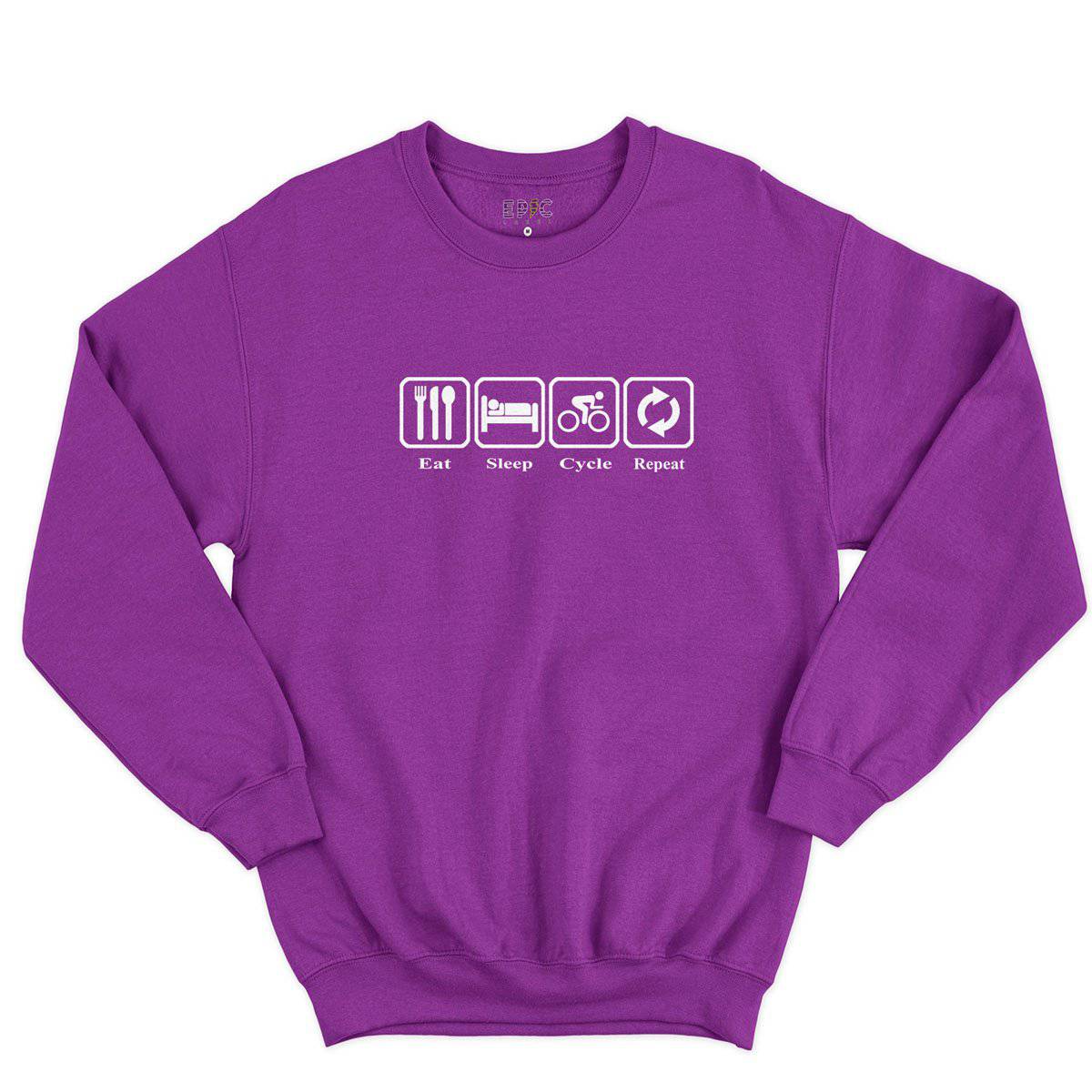 Epic Label Sweatshirt Eat Sleep Cycle Repeat Sweat-shirt Pour Homme