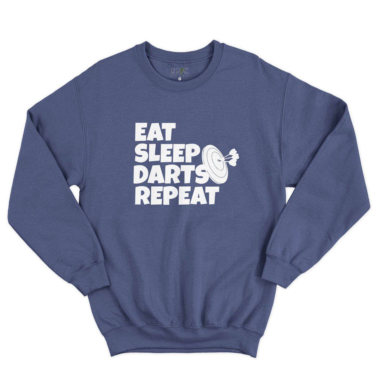 Epic Label Sweatshirt Eat Sleep Darts Repeat Sweat-shirt Pour Homme