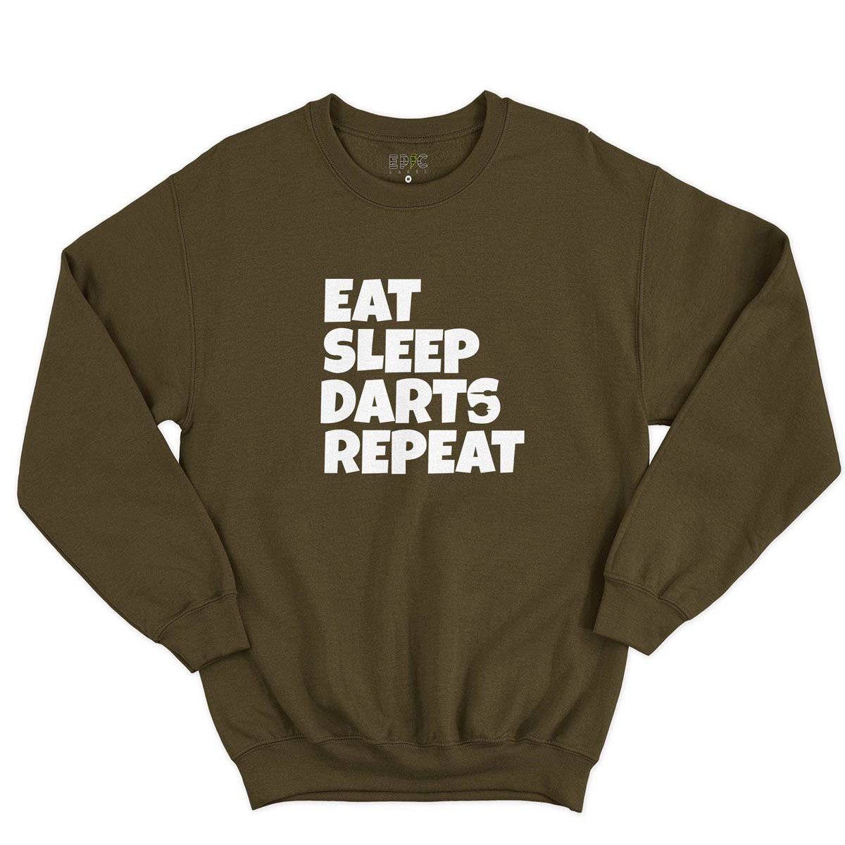 Epic Label Sweatshirt Eat Sleep Darts Repeat Sweat-shirt Pour Homme