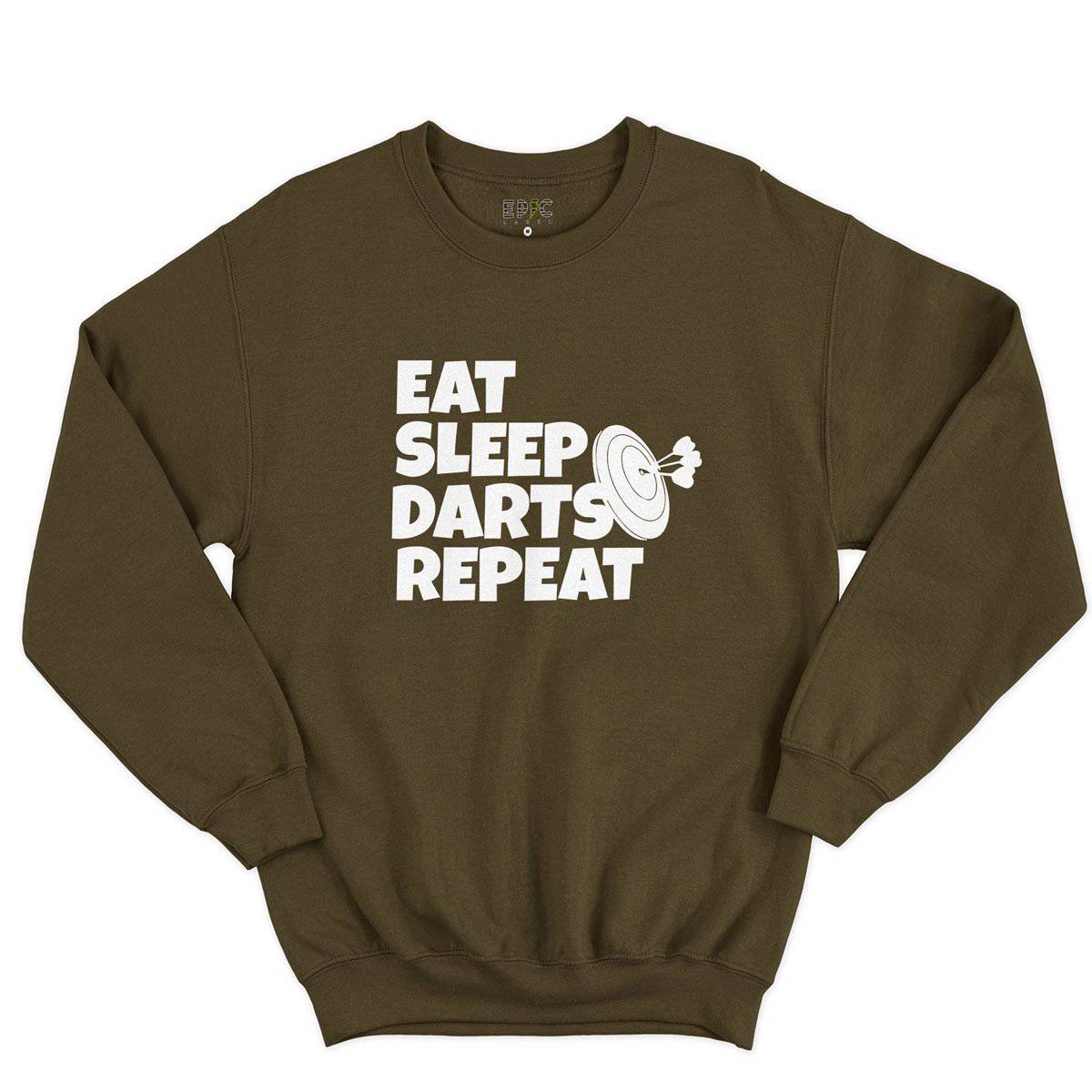 Epic Label Sweatshirt Eat Sleep Darts Repeat Sweat-shirt Pour Homme