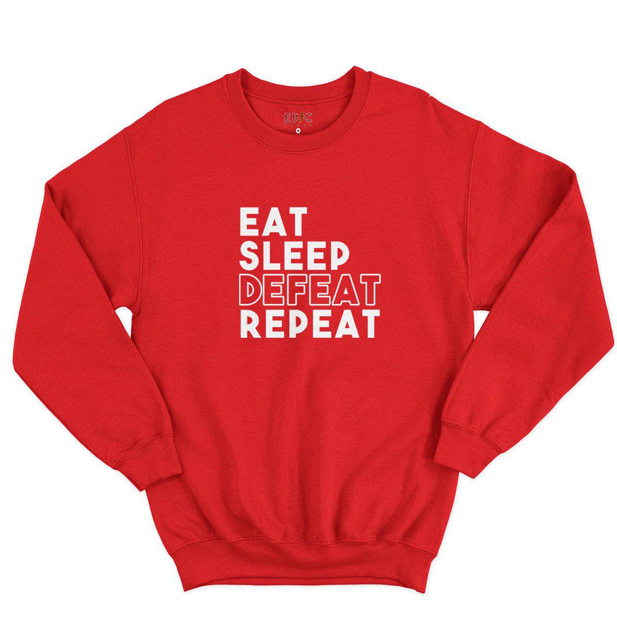 Epic Label Sweatshirt Eat Sleep Defeat Repeat Design Sweat-shirt Pour Homme